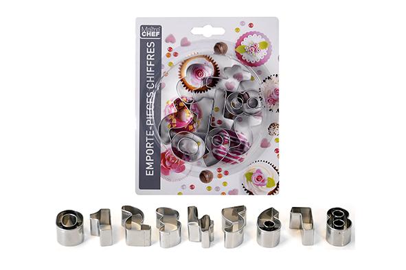 EMPORTE PIECES INOX CHIFFRES 9PCS