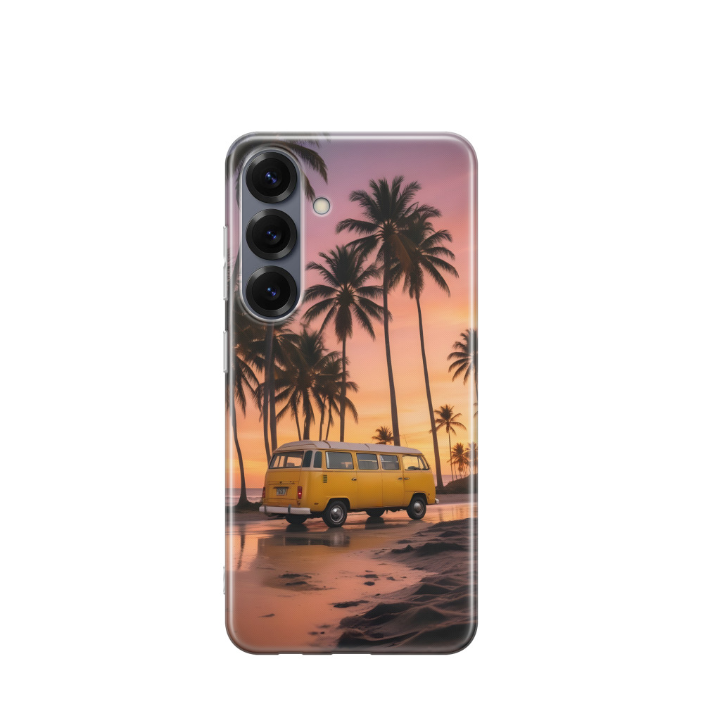 Samsung Galaxy S25 Gummi Hülle Sommer Urlaub - Lila-Violett