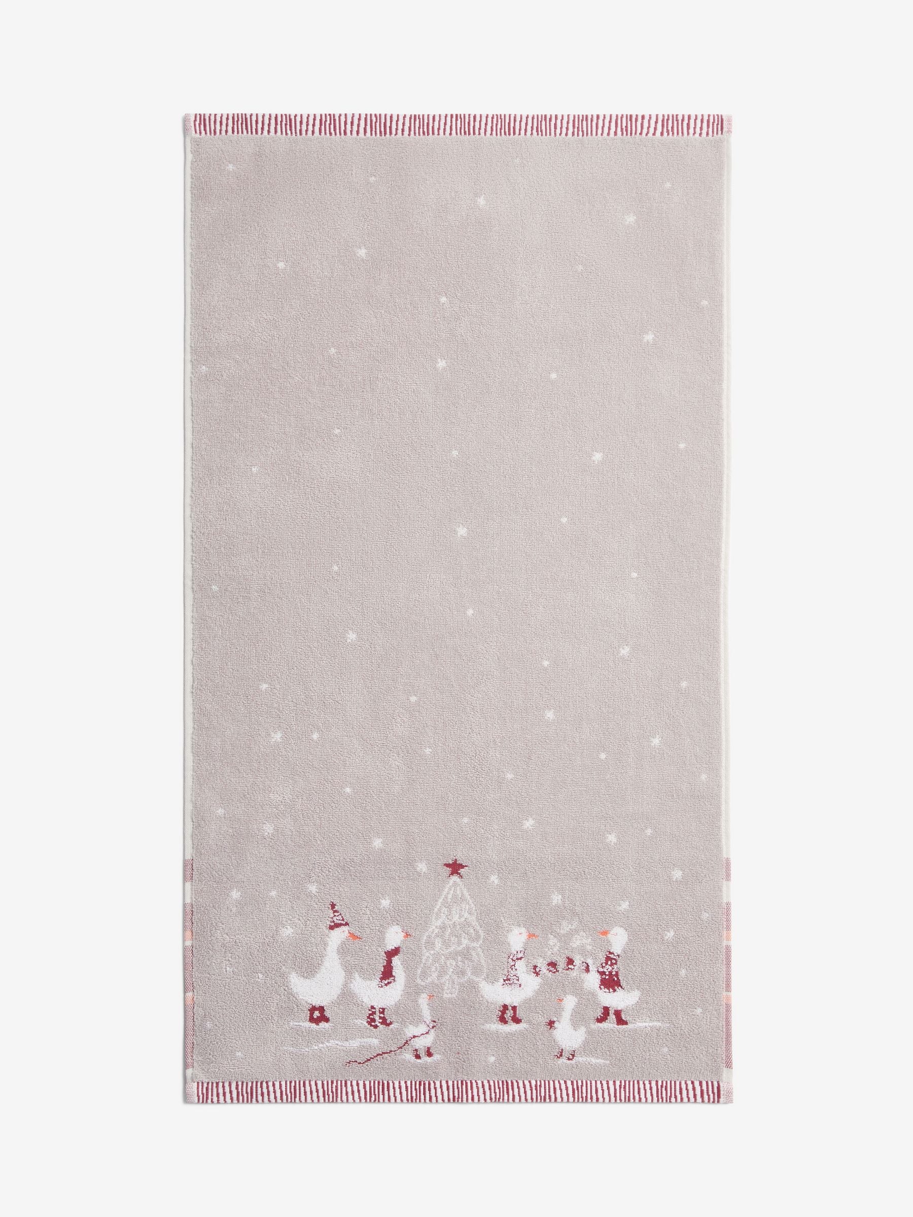 Kersthanddoek met gans