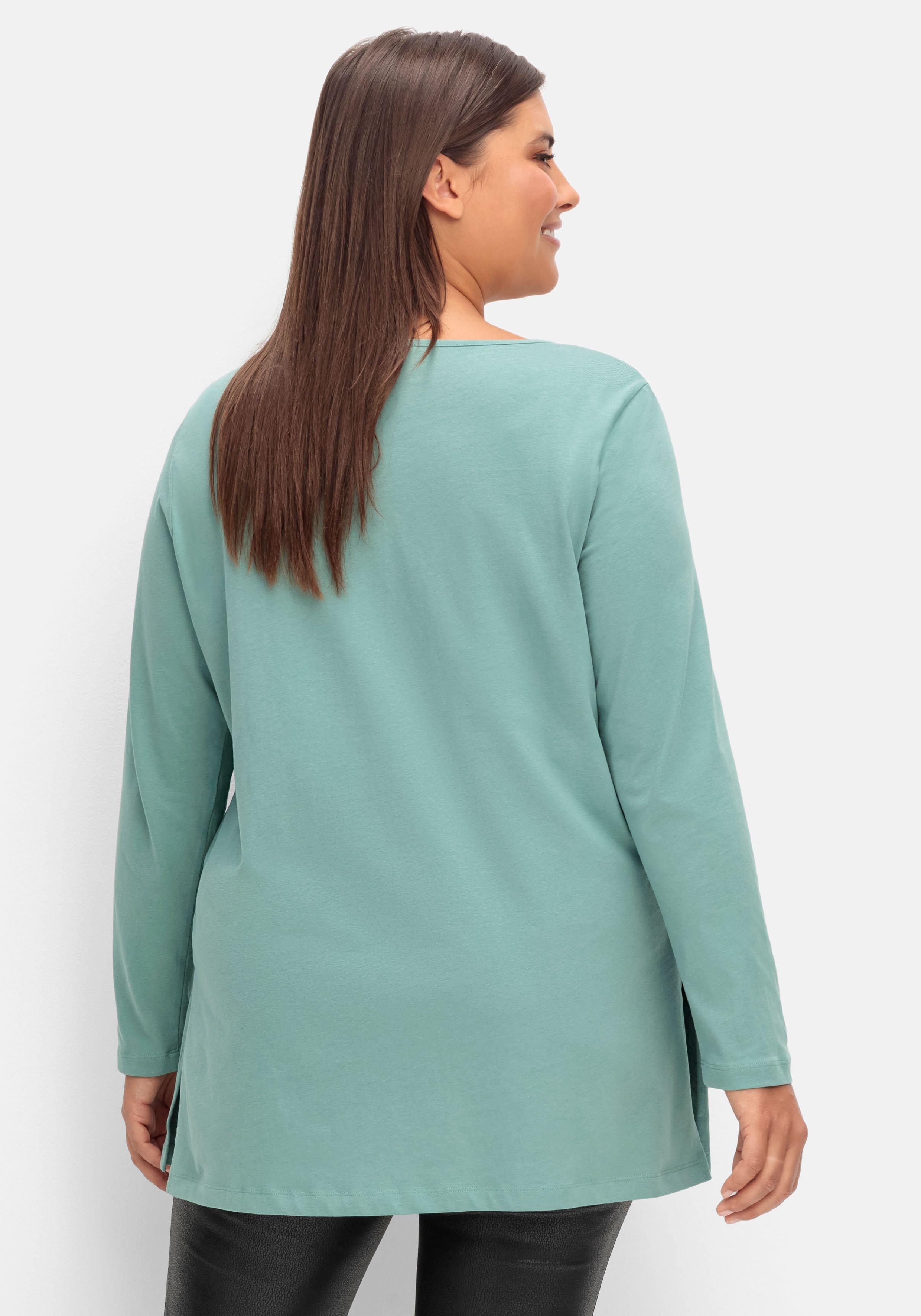 Longshirt mit hohen Seitenschlitzen