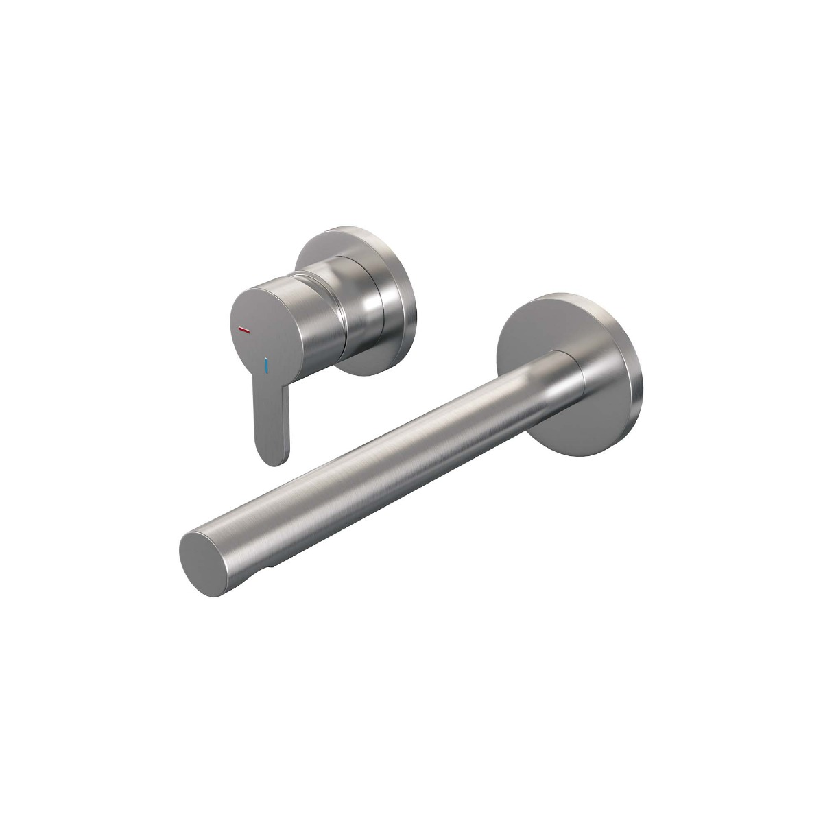 Brauer Brushed Edition ColdStart wastafelkraan inbouw rechte uitloop en rozetten model D2 RVS geborsteld PVD