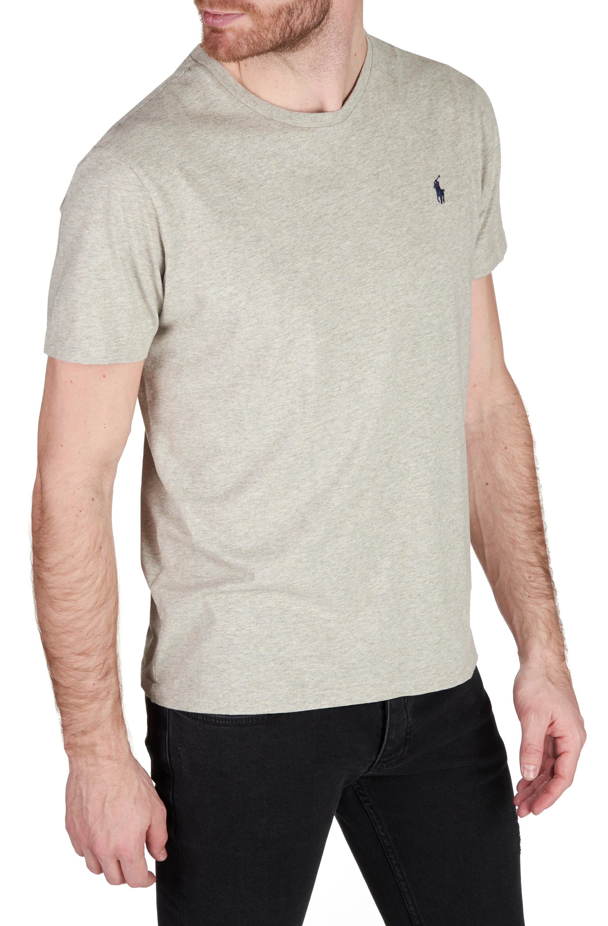 Tee-shirt col rond slim-fit en coton | Beige