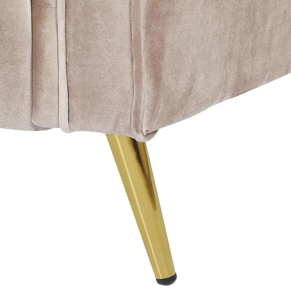 VIETAS - Fauteuil - Beige - Fluweel