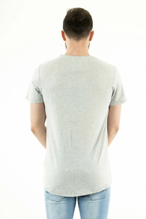Tee shirt tommy jeans slim jaspe c neck p01 lt grey htr