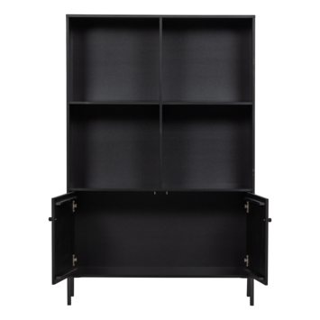 WOOOD wandkast Xam zwart grenenhout 160 x 107 x 39 cm