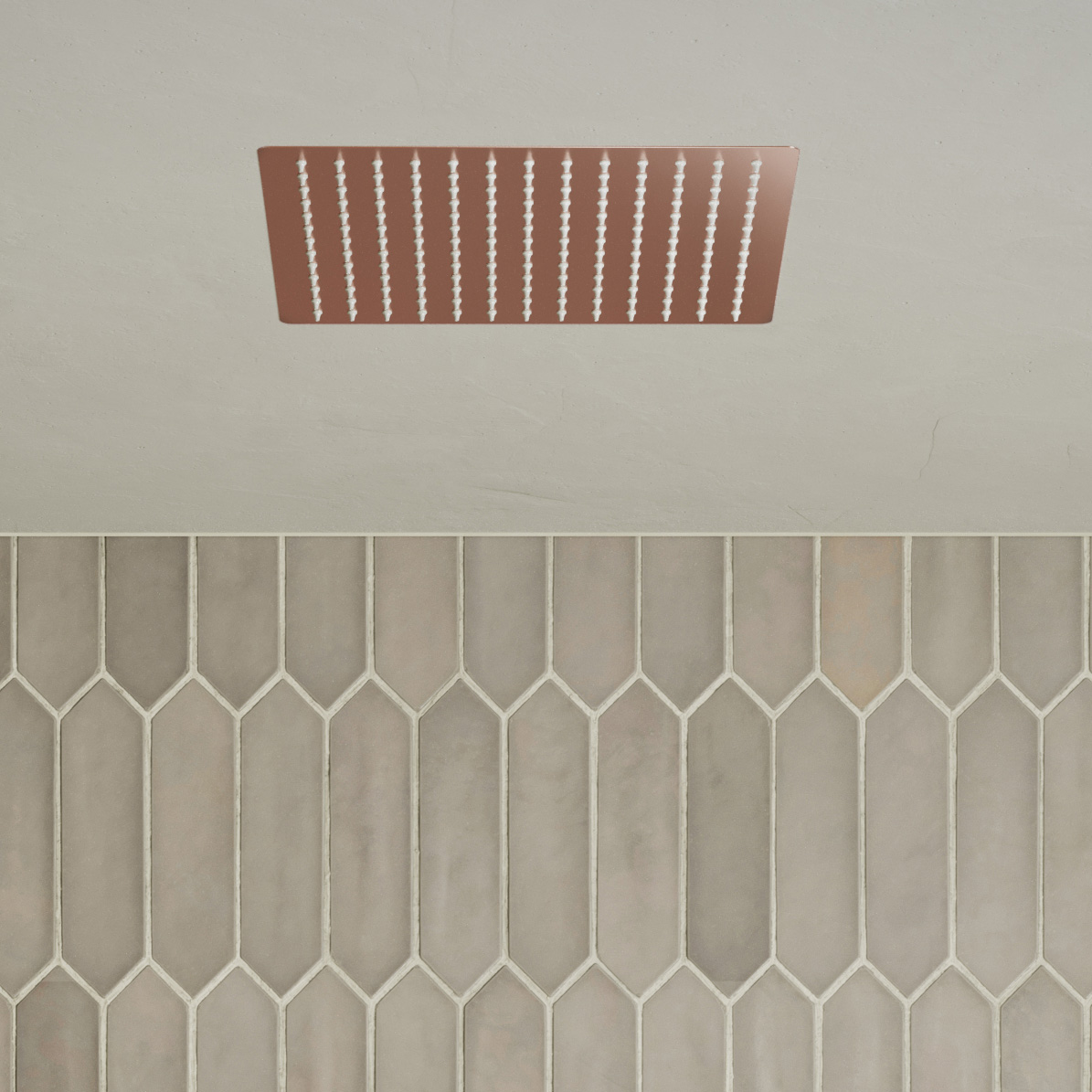 Saniclear Cube plafond inbouw douchekop 30x30cm geborsteld koper