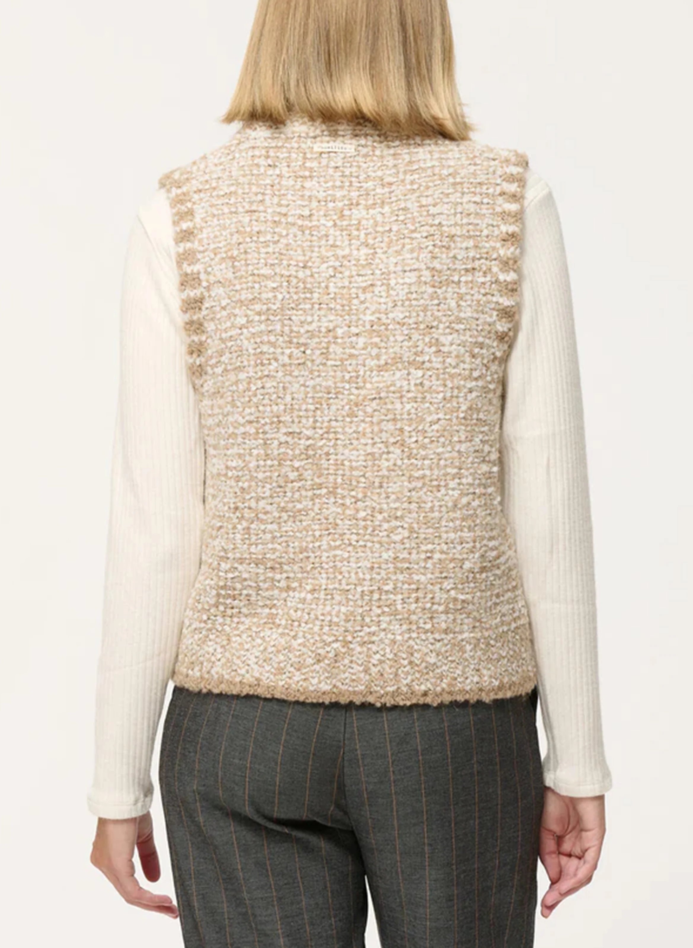 Blouson col montant droit en maille | Gris