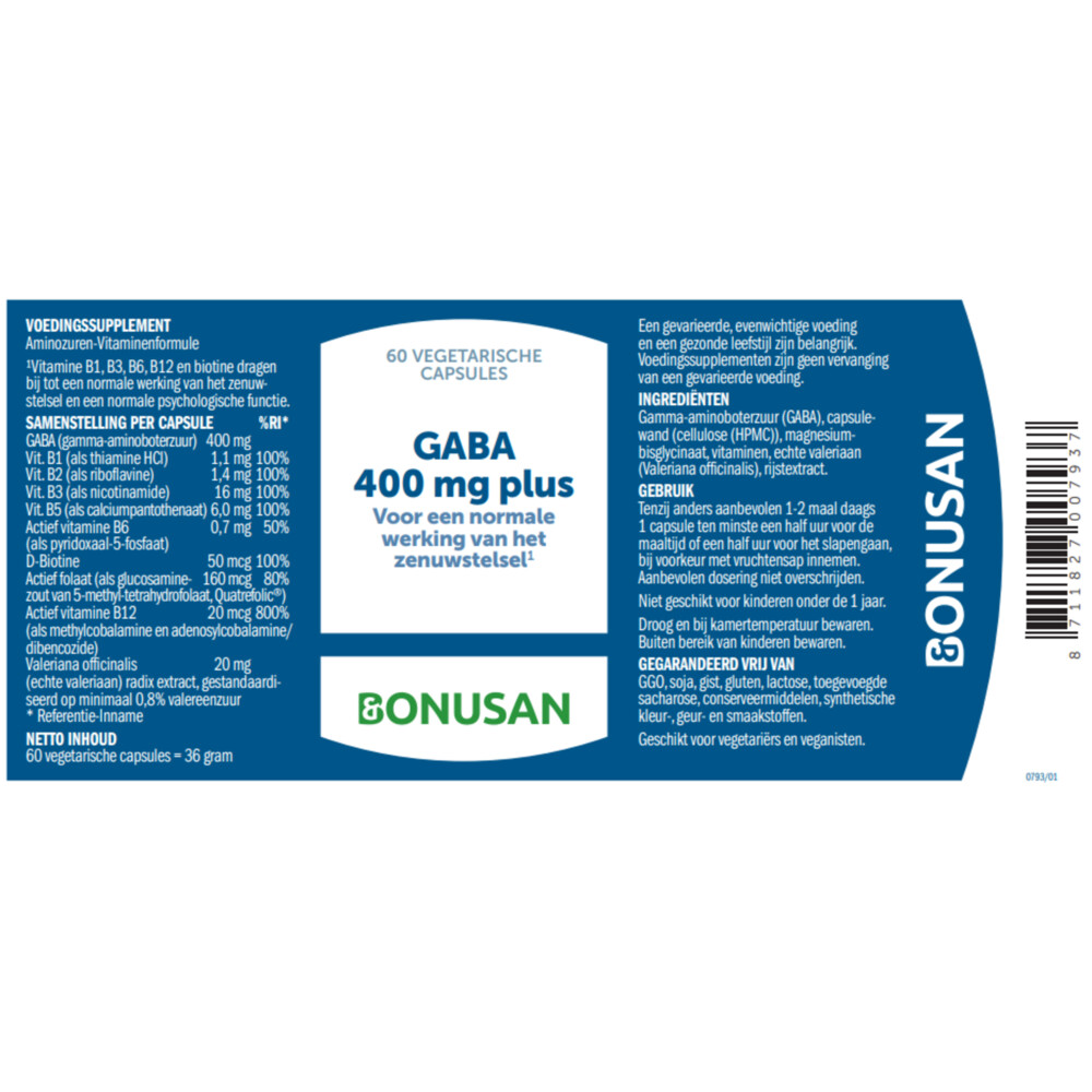Bonusan Gaba 400 mg Plus 60 vegacapsules