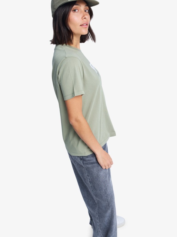 Ocean Road Art T-shirt à manches courtes Vert Femme