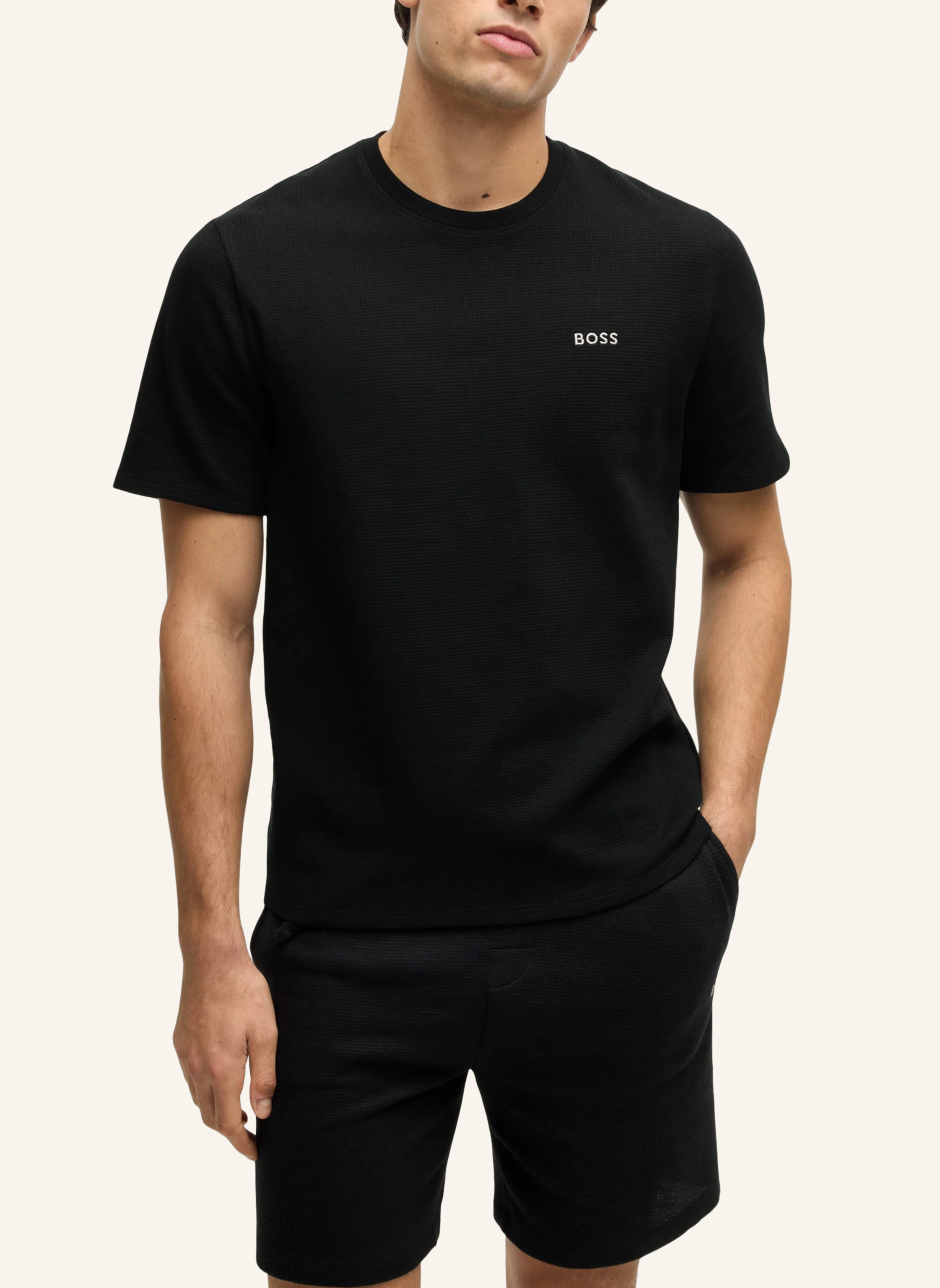 BOSS Pyjama-Oberteil WAFFLE T-SHIRT Regular Fit