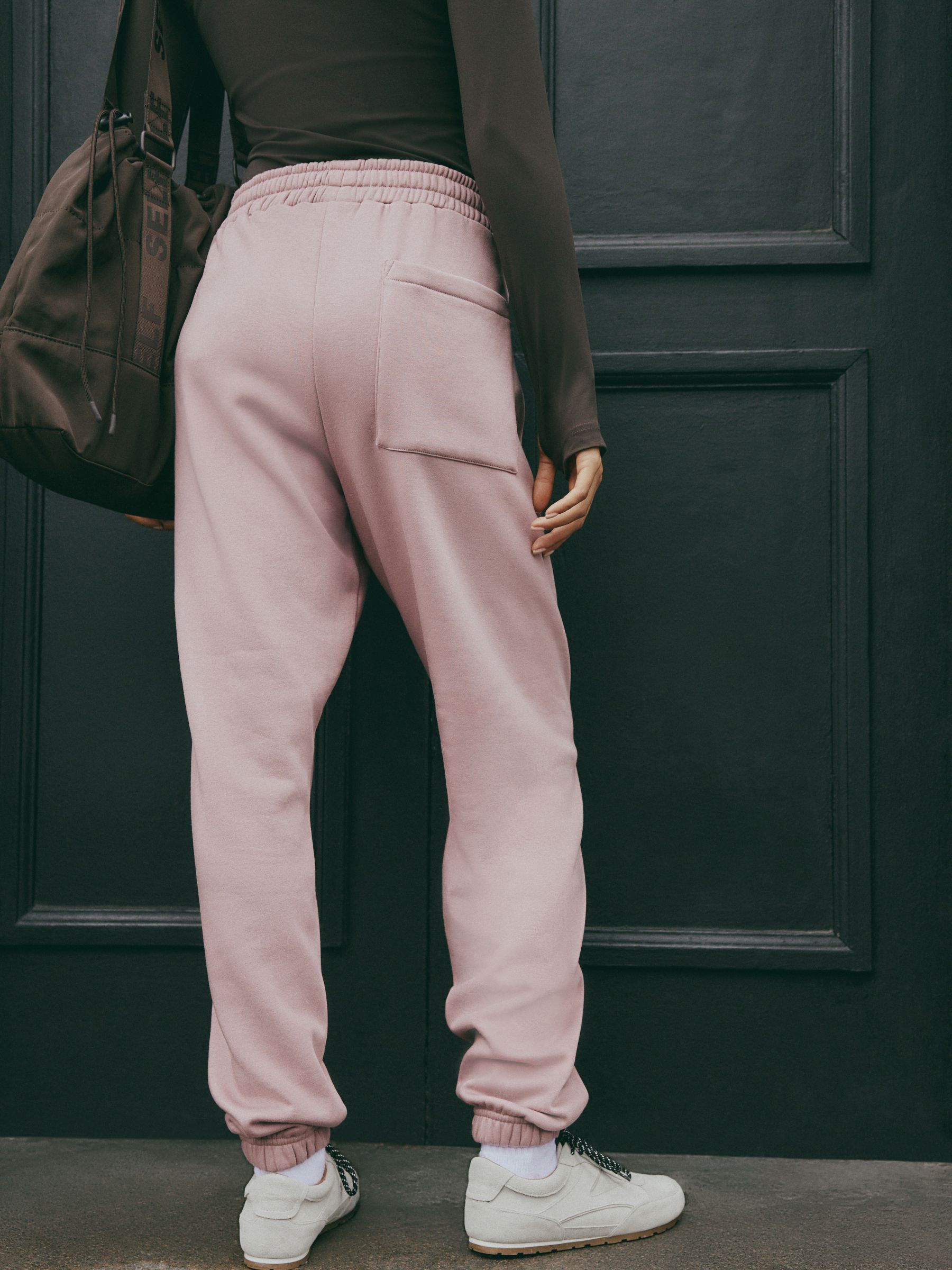 Roze - Joggingbroek met banden
