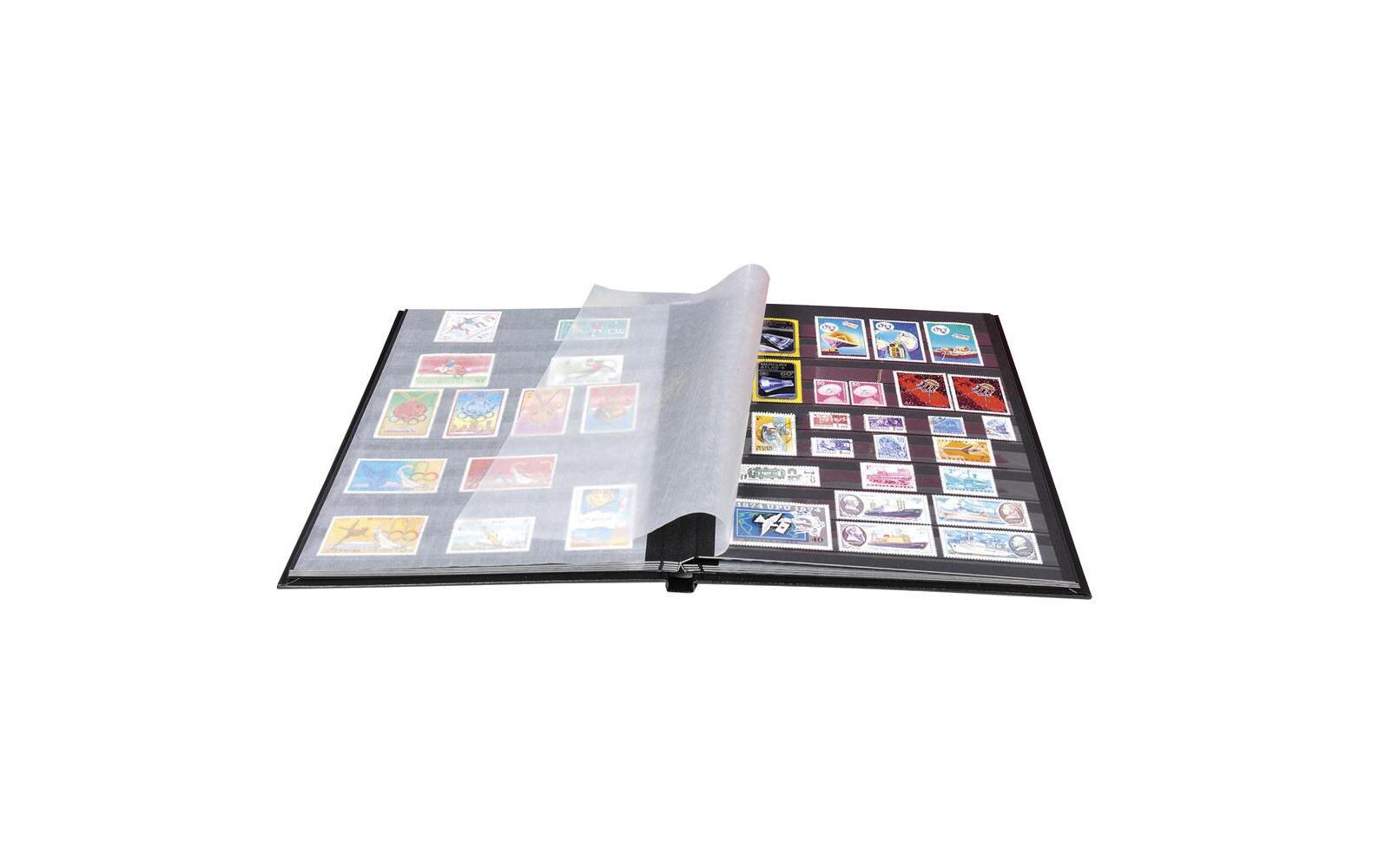 Sammelalbum Briefmarken, 22.5 x 30.5 cm, 16 Seiten, SchwarzAlbum zum Sammeln