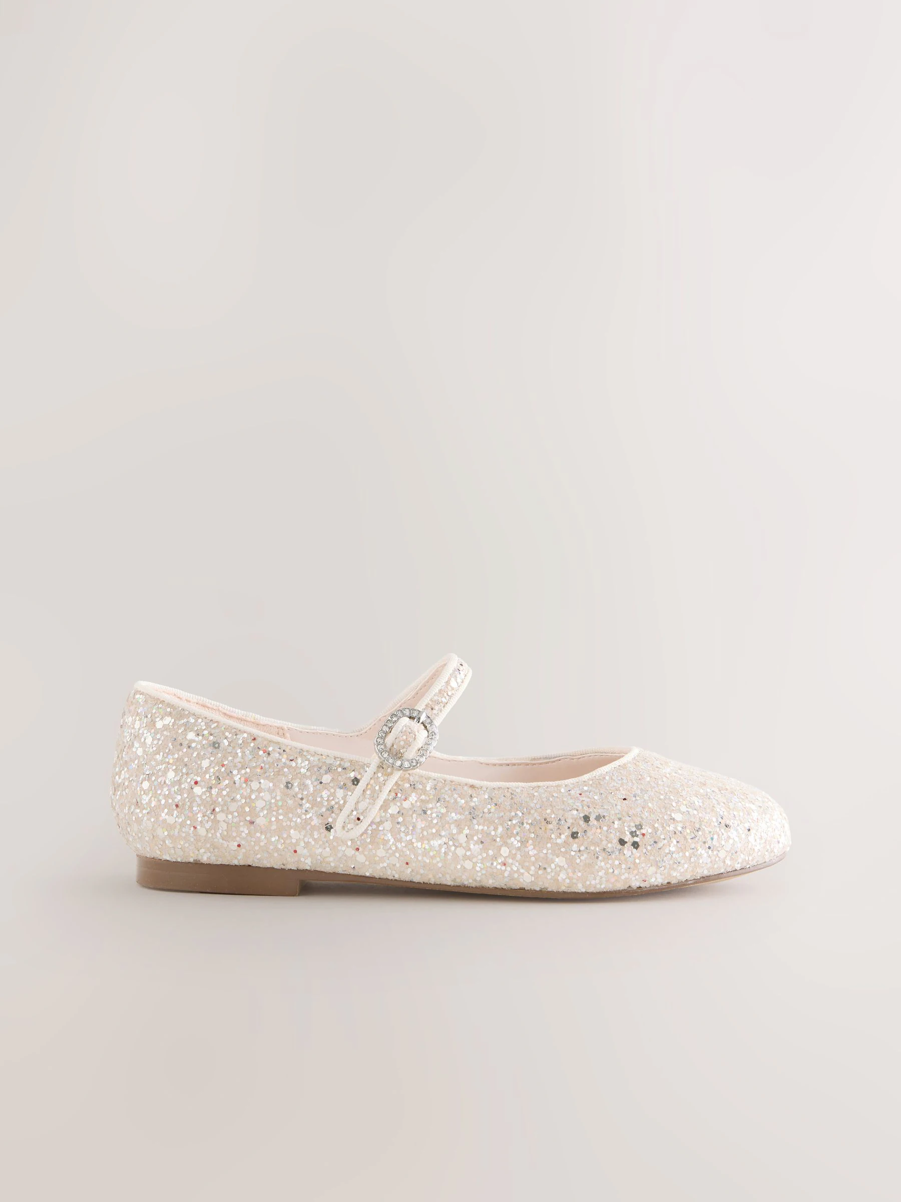 Ivoorkleurig met glitters - Mary Jane Flower Girl Occasion Shoes
