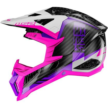 Casque cross LS2 MX703 C - X-FORCE - VICTORY - FLUO PINK VIOLET 2023 - Violet