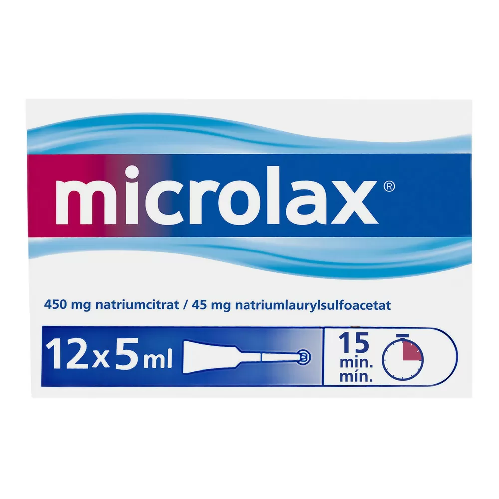 Microlax rektalvæske - 12 tuber
