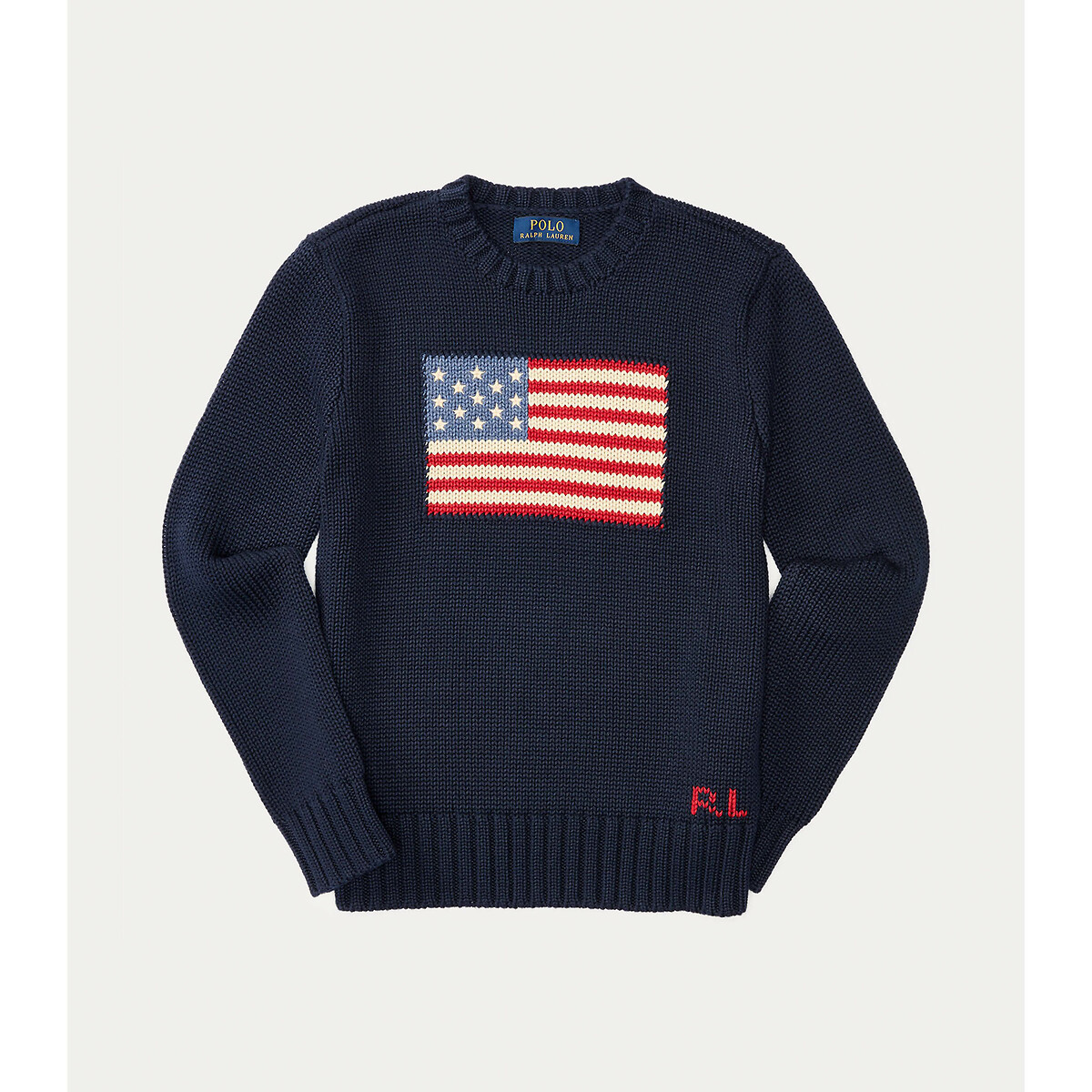 POLO RALPH LAUREN<br>Suéter de gola redonda com bandeira