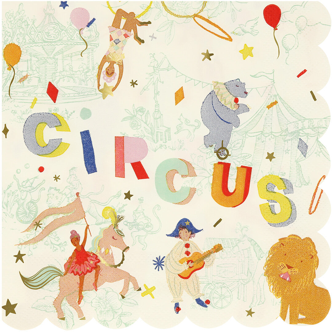 Meri meri servetten circus - large - 16st