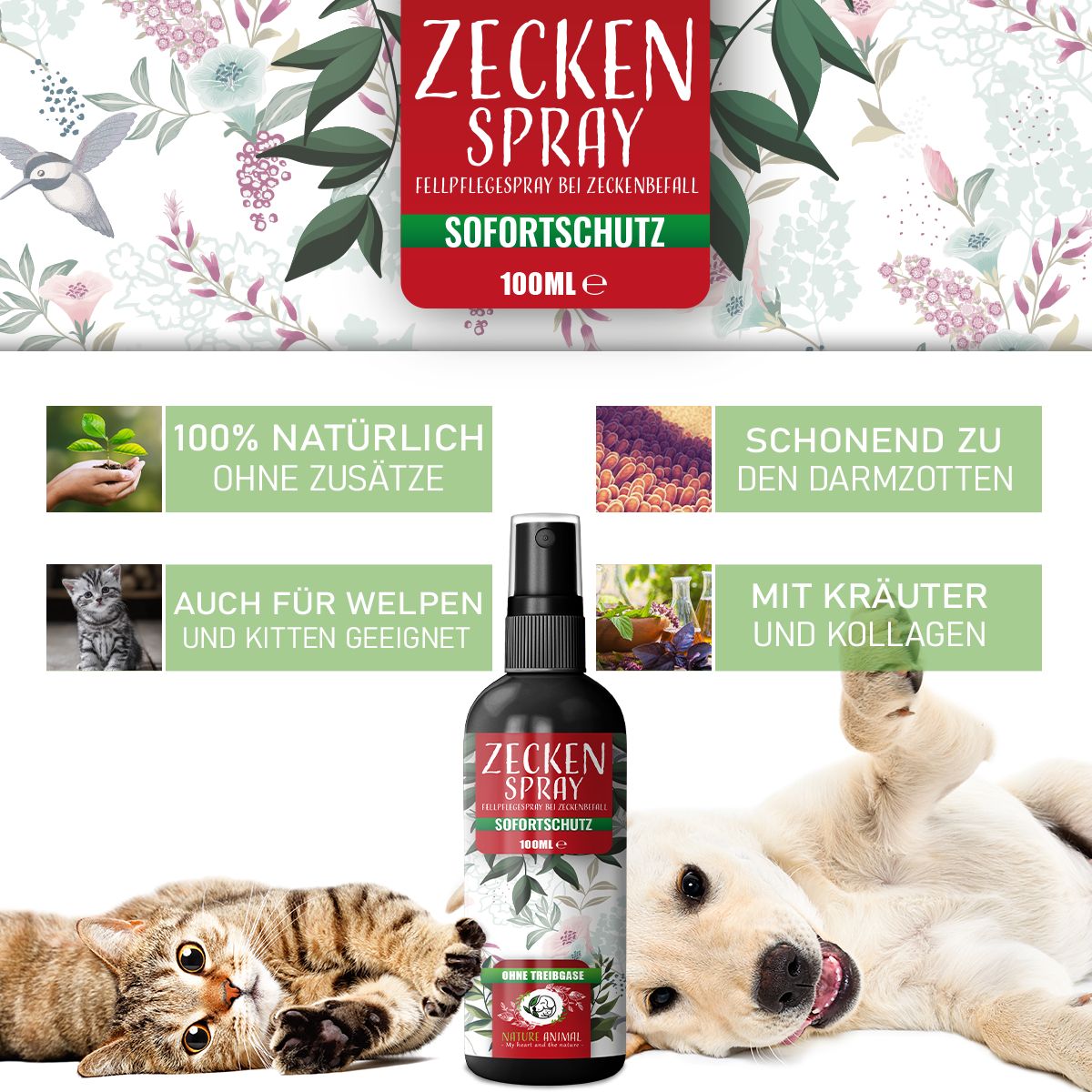 Nature Animal® | Zecken Spray | starker Zeckenschutz