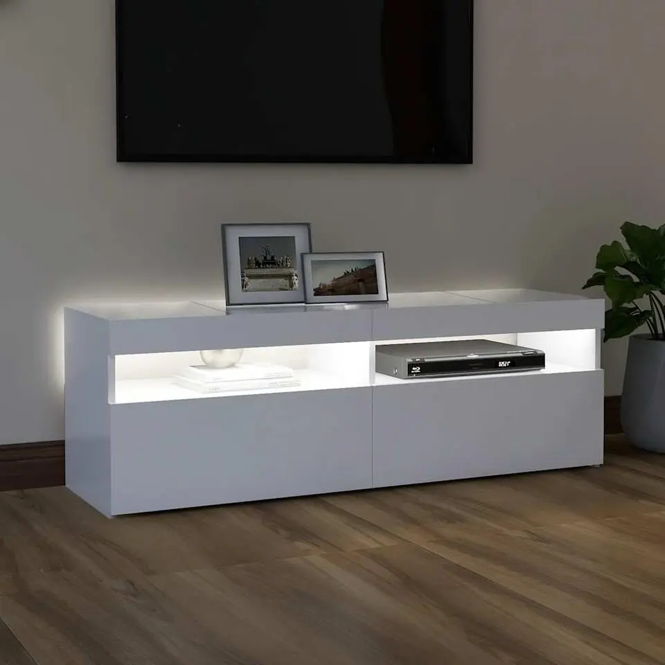 vidaXL - Tv-kast - Wit - Bewerkt hout