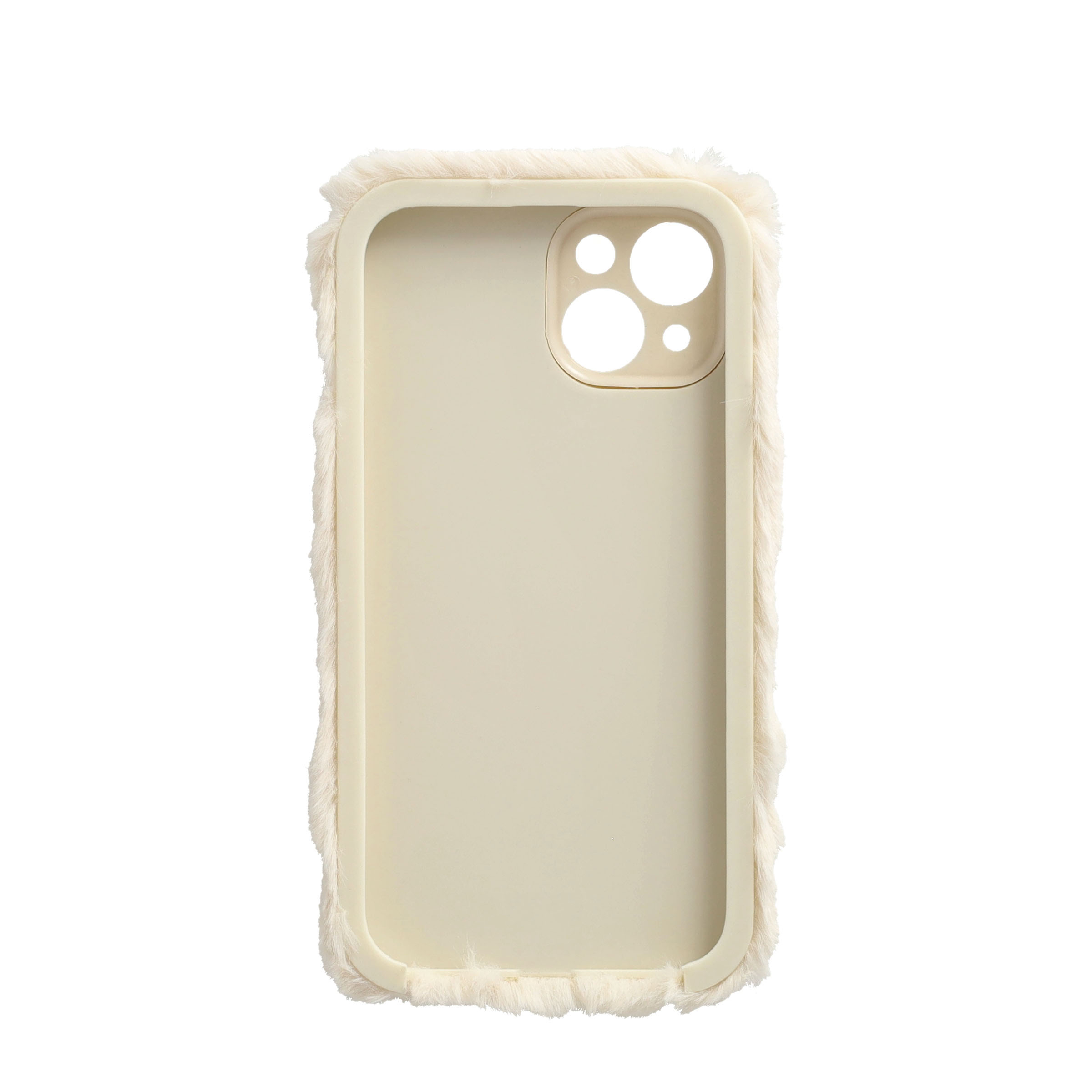 iPhone 14 Gummi Plüsch Case Hülle mit Kameraschutz - Weiss