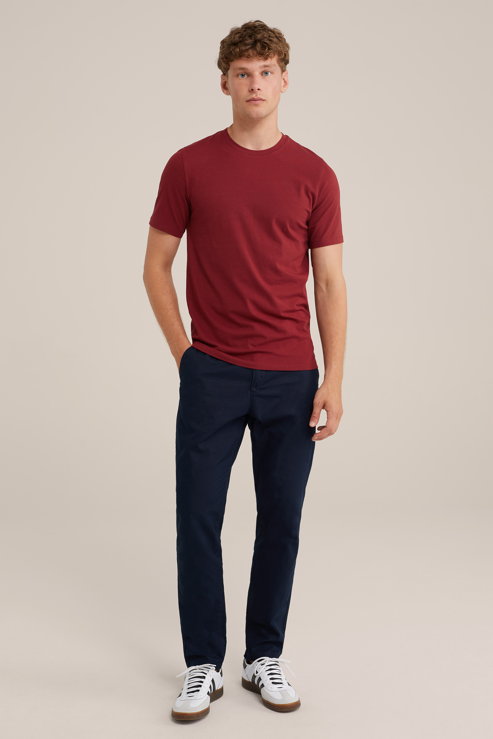 T-shirt WE Fashion Donkerrood