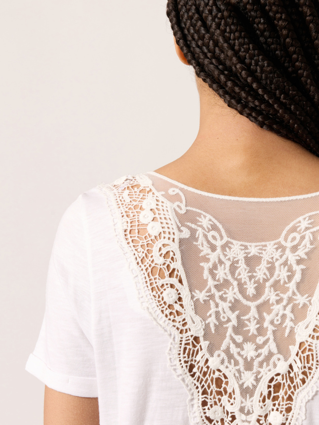 T-shirt dos dentelle