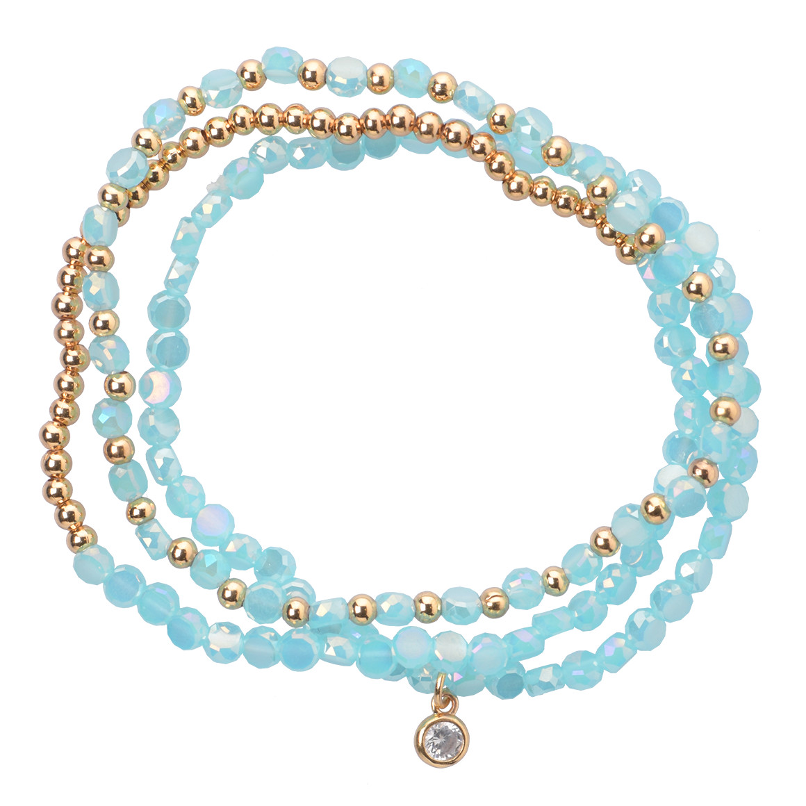 Gina Benotti 3 Damen Armbänder im Set helltürkis