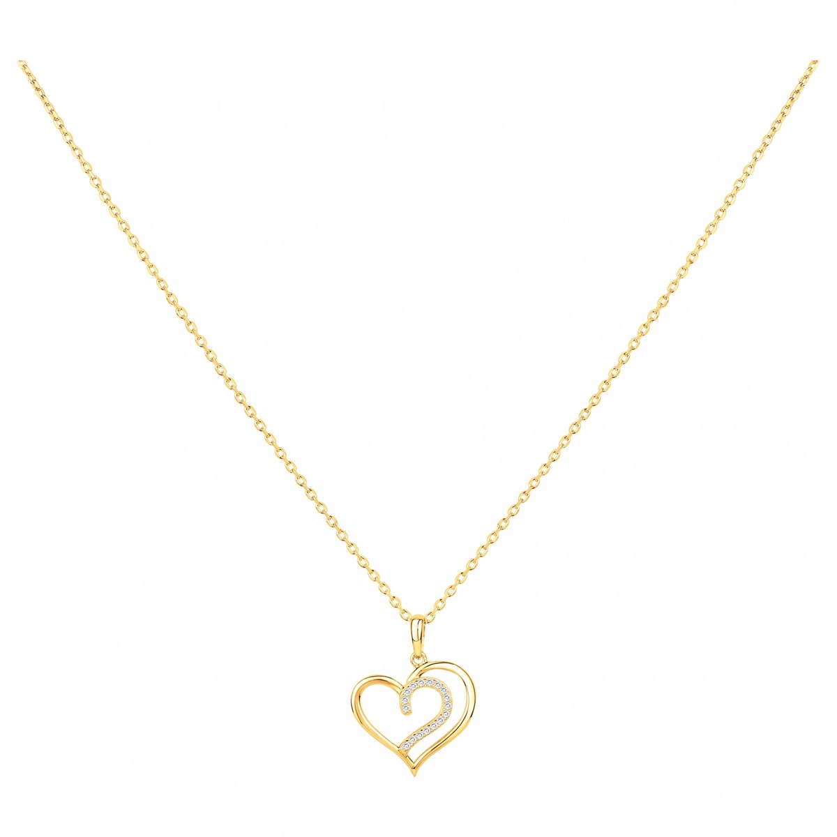 Collier en Plaqué Or avec oxyde de zirconium blanc