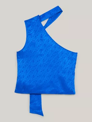 Blusa Tommy Hilfiger x Festive Jacquard Assimétrica com Monograma TH