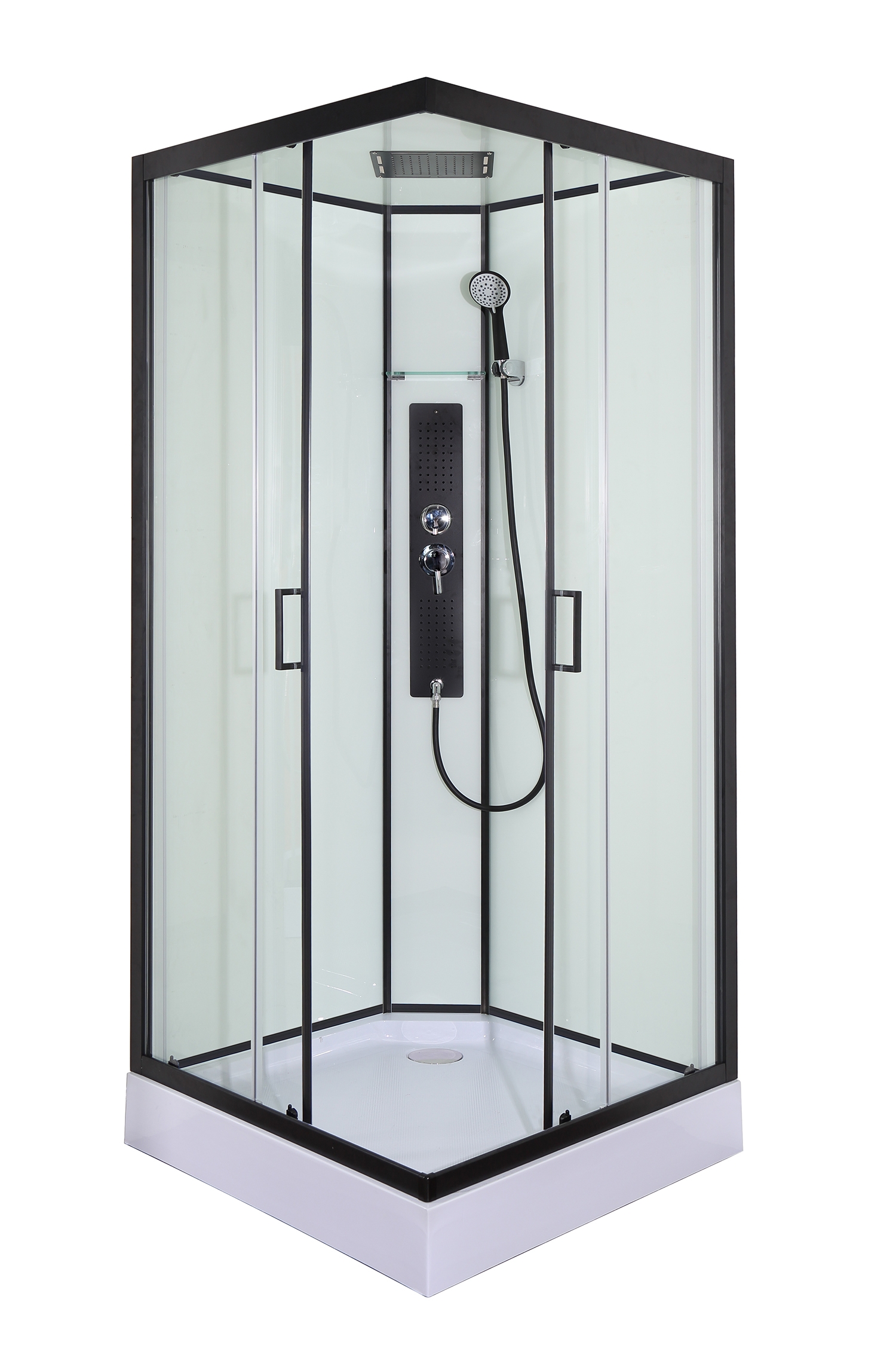 Saniclear Elite gesloten douchecabine vierkant 90x90cm thermostaat kitvrij