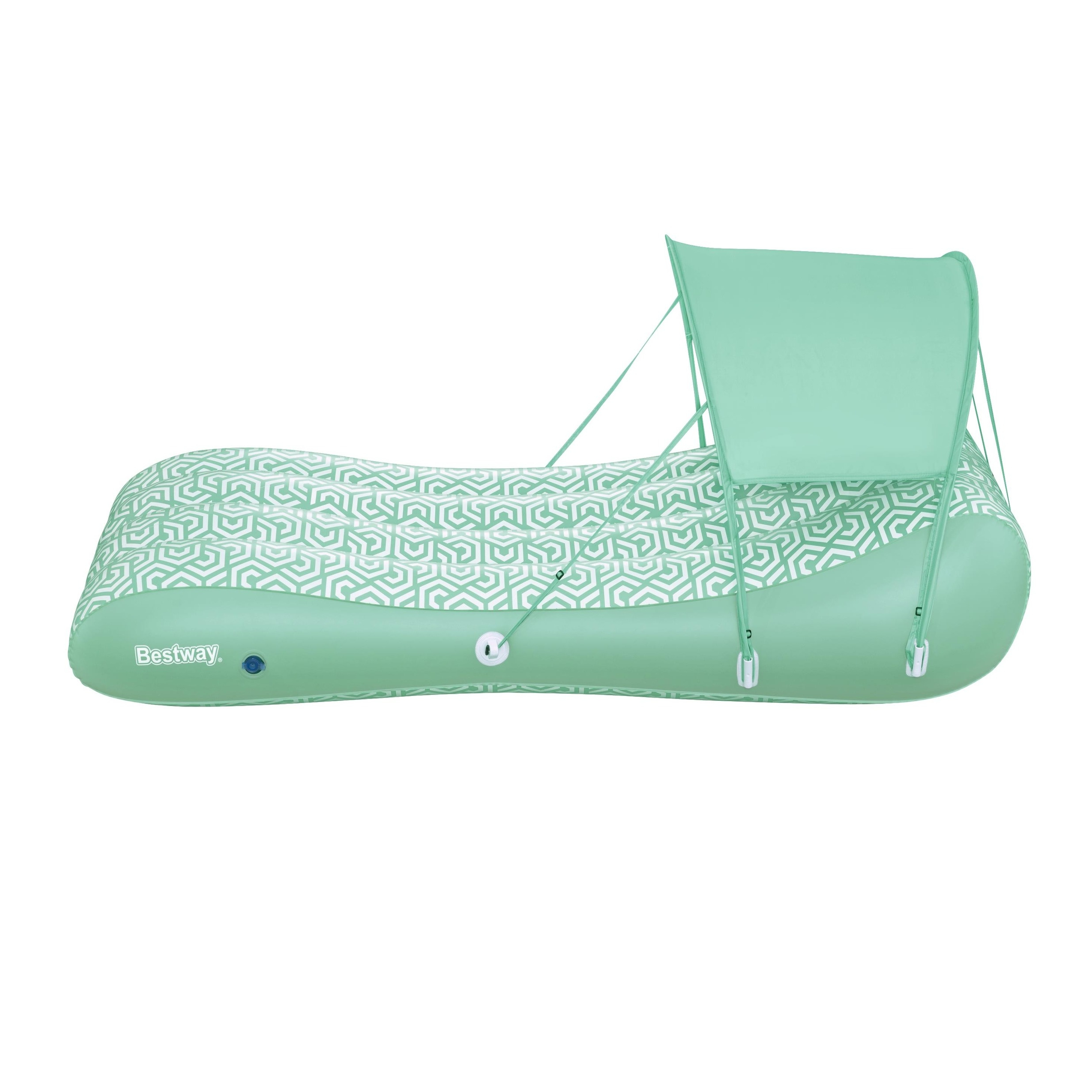 (175cm) Comfy Chill Shaded Lounge Grosse Aufblasbare Wasser Luftmatratze Liegesofa Badeinsel mit Sonnendach (43729) - Grün