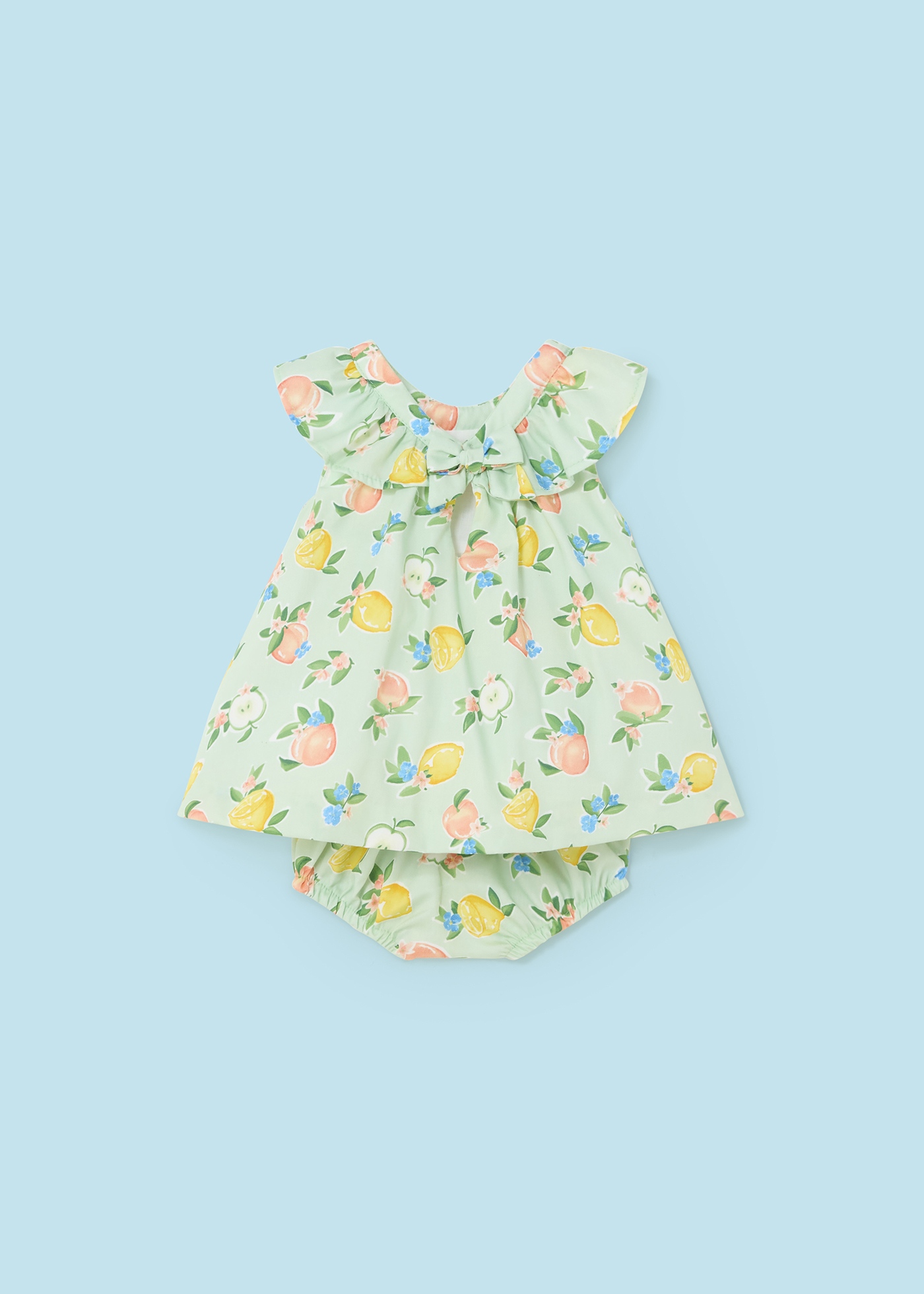 Vestido de fralda estampado em cetim Juicy para recém-nascido