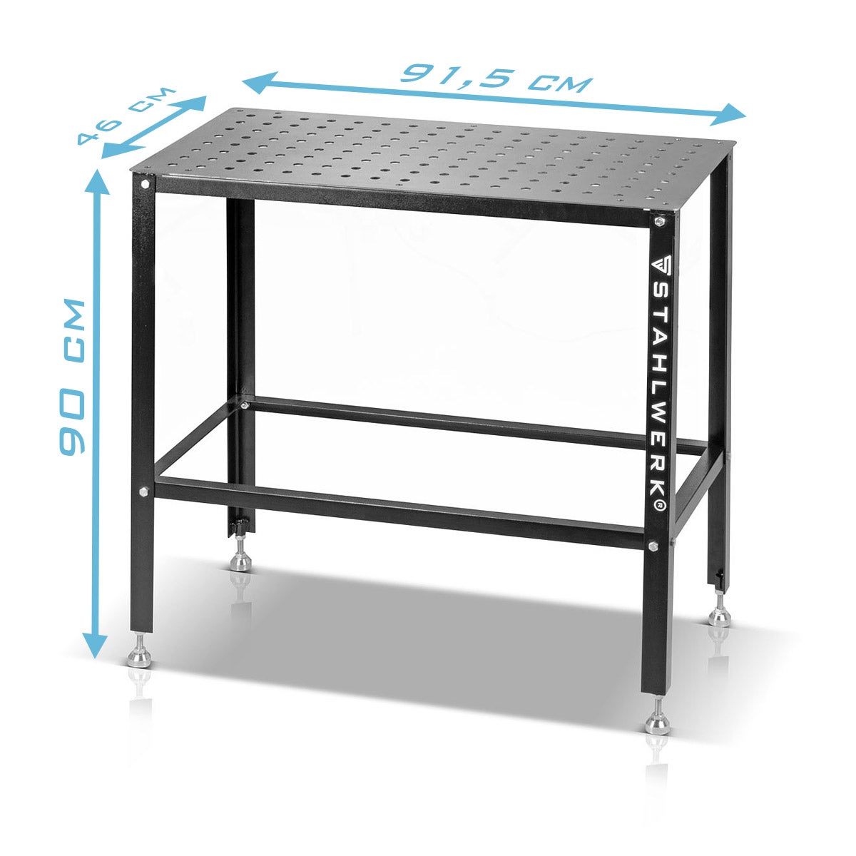 STAHLWERK lastafel, 500 kg draagvermogen en 3 mm werkblad, 91,5 x 46 x 90 cm