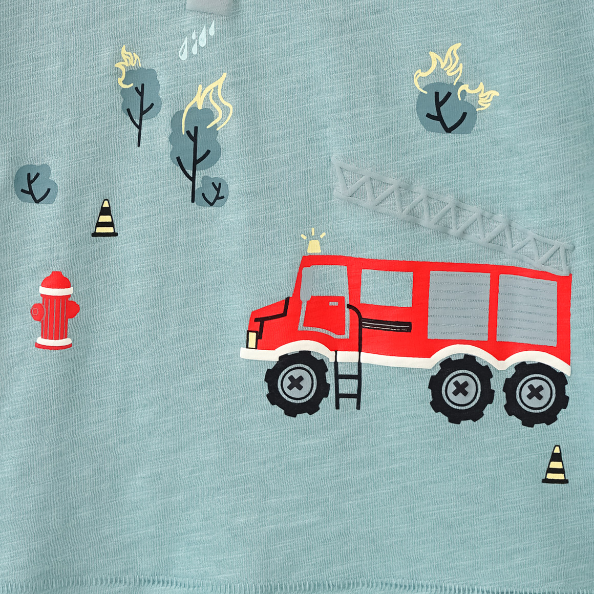 Topolino Jungen T-Shirt mit Feuerwehr-Print salbei