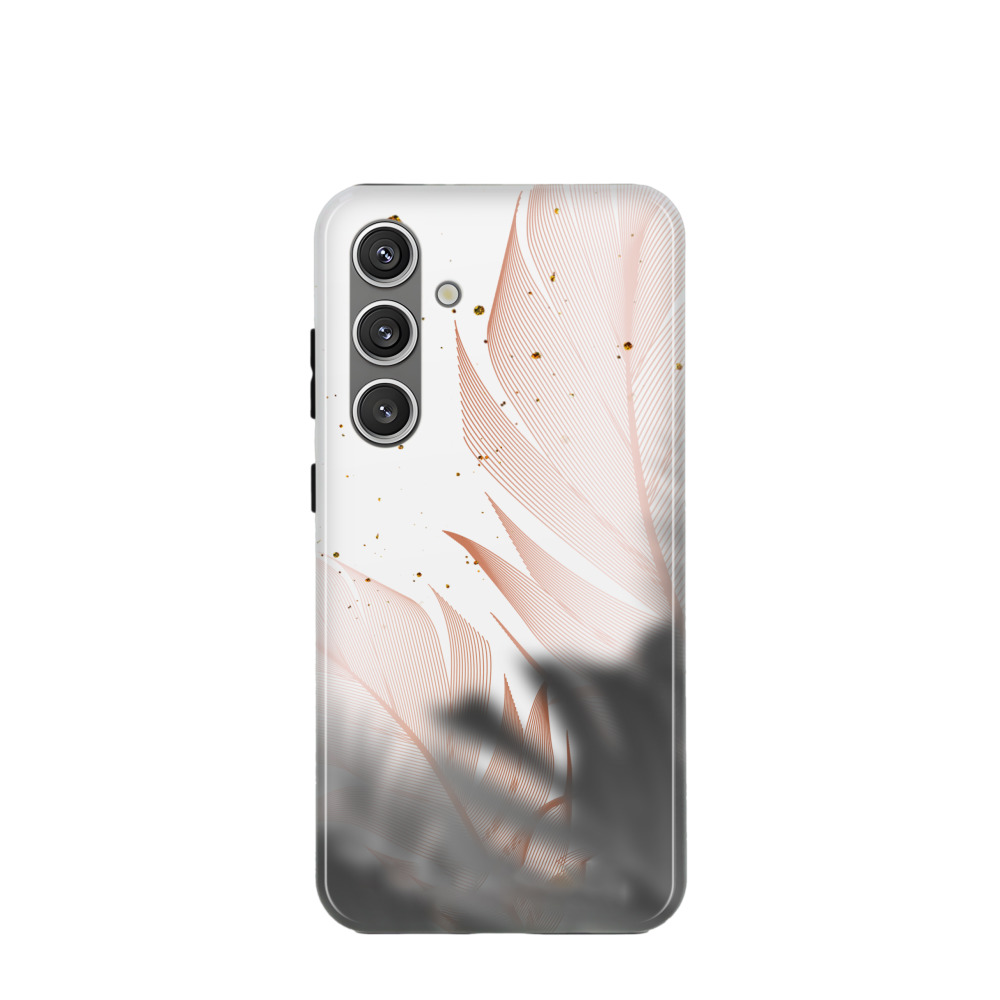 Samsung Galaxy S24 Plus Hybrid (Kunststoff / Gummi) Hülle Feder Design - Weiss
