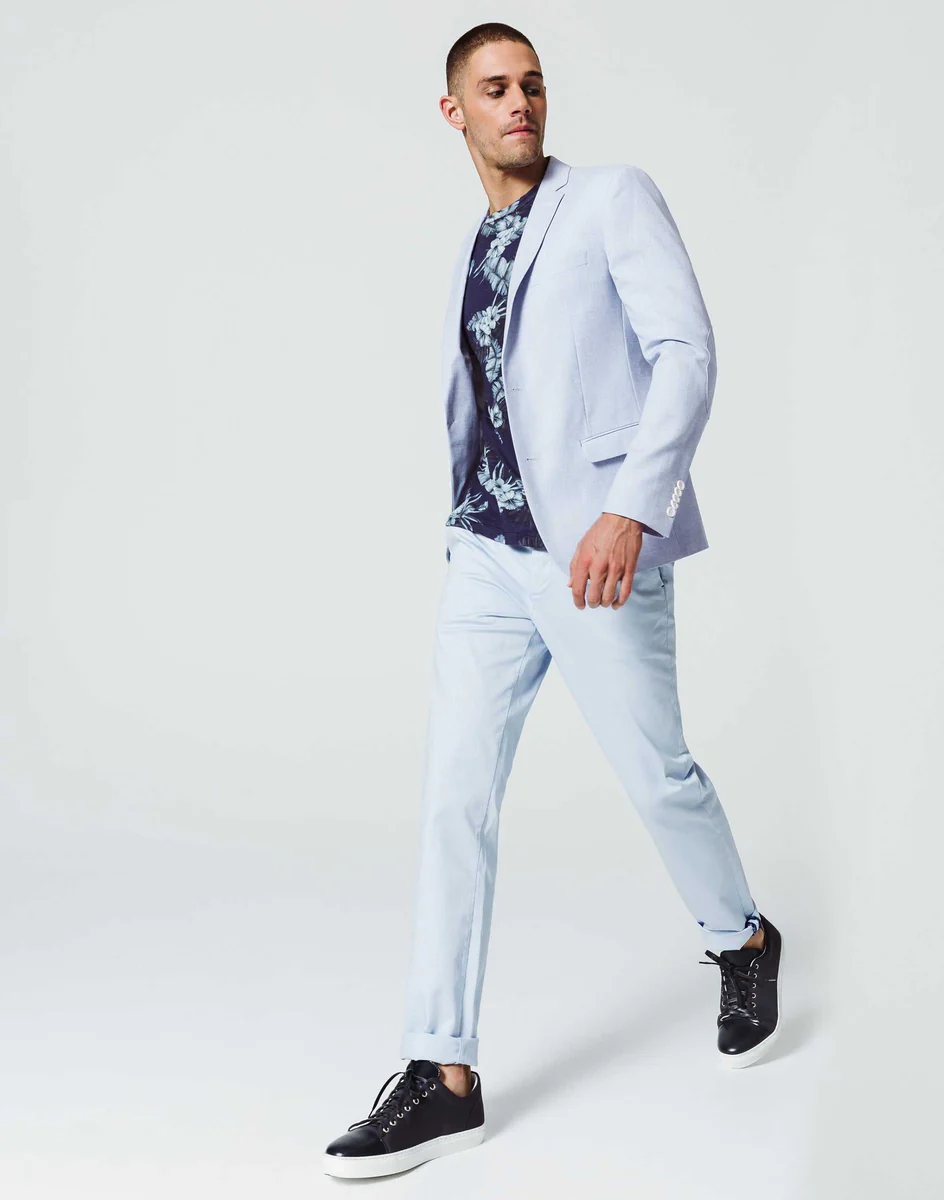 Veste Casual Bleu Ciel