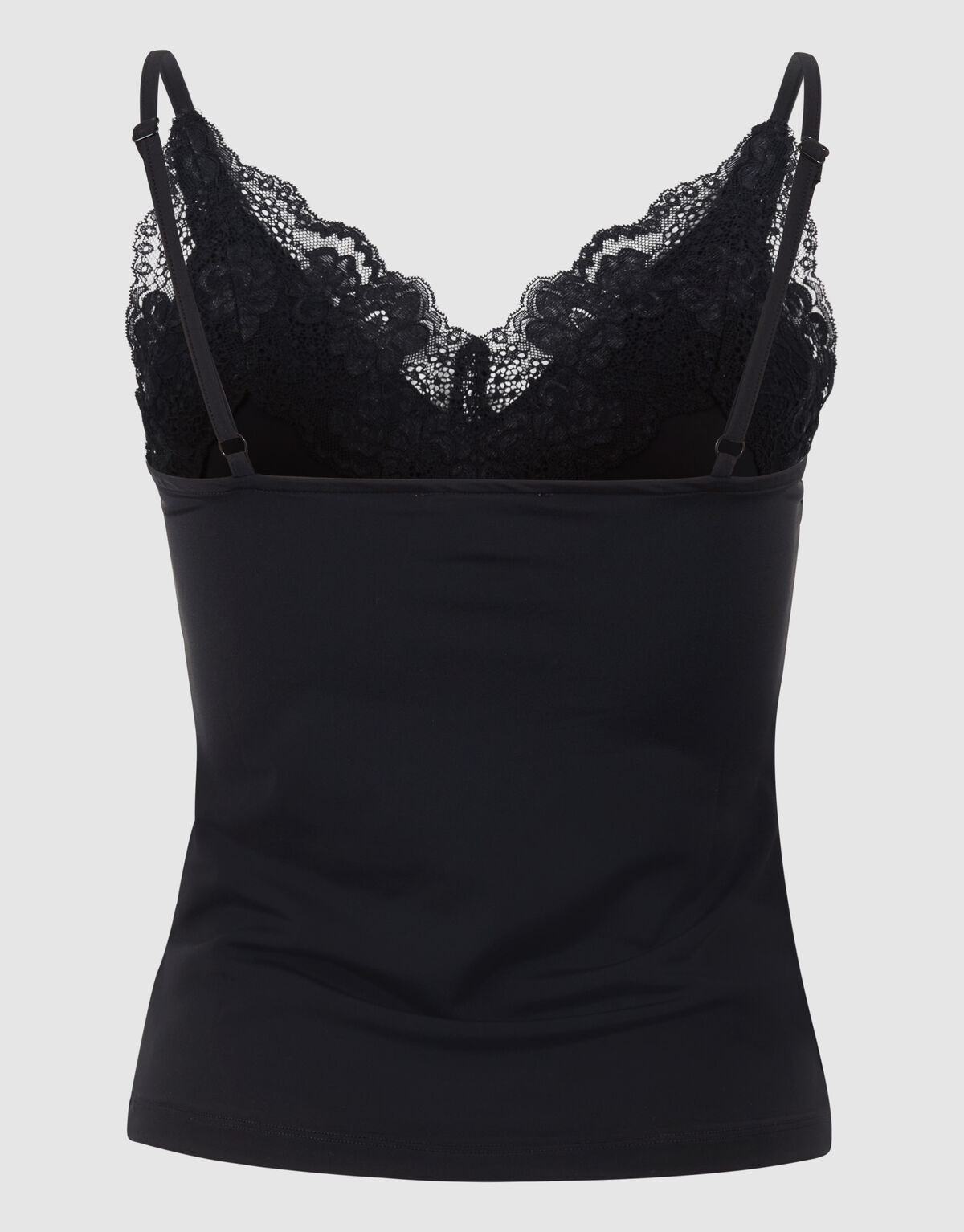 Lace Mix Singlet Zwart