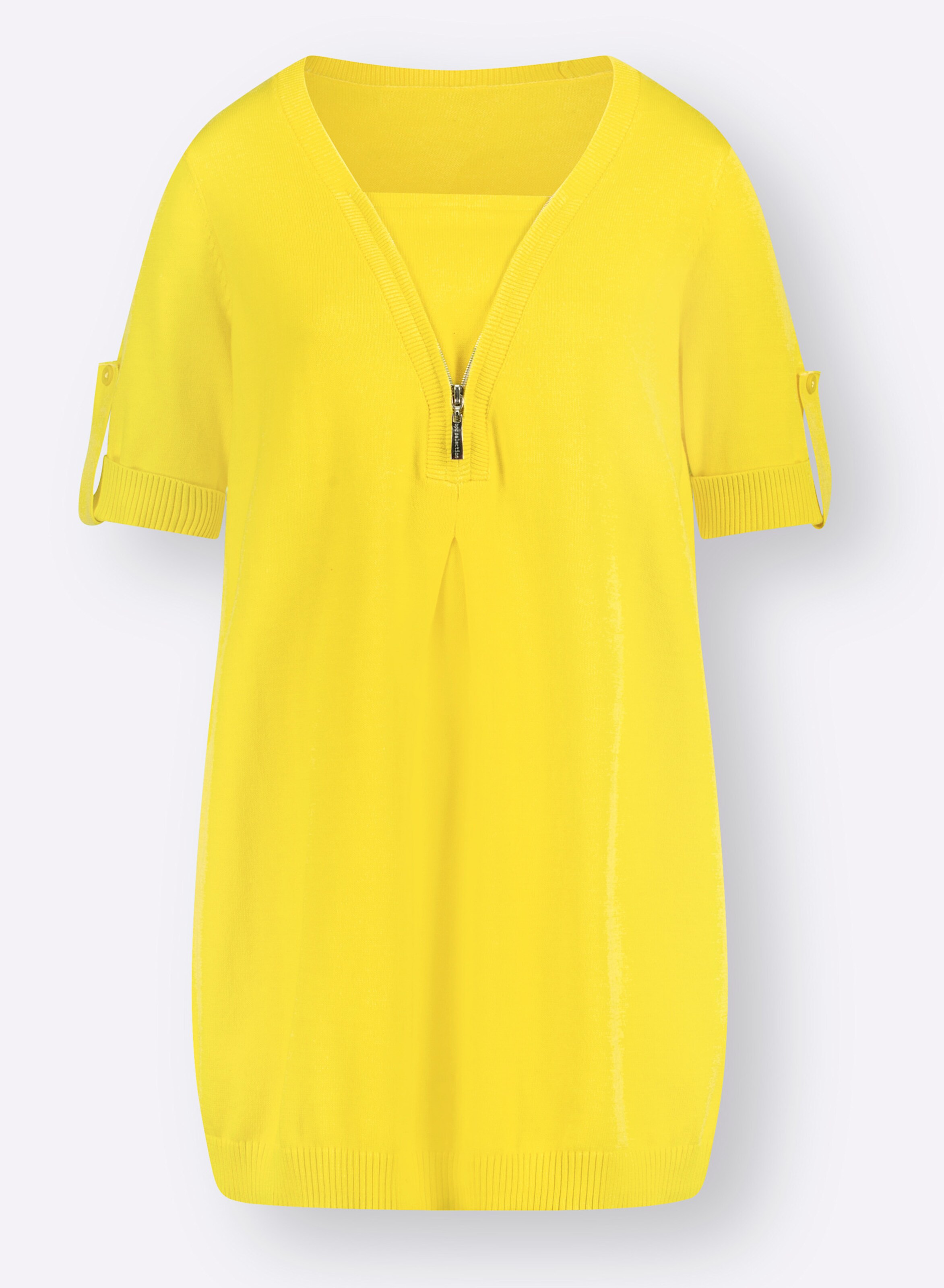 Kurzarmpullover in limone