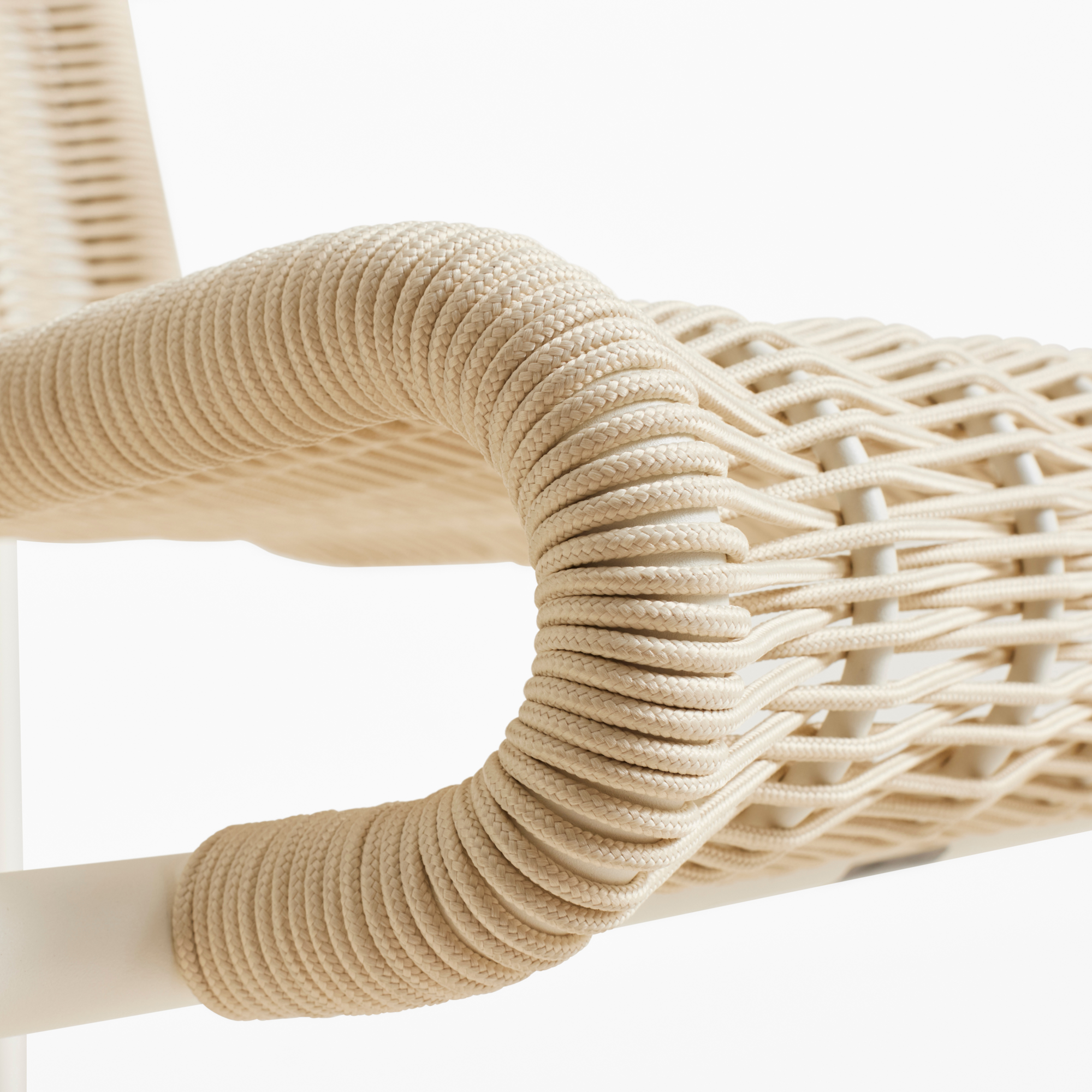 Tuinstoel Palissade Cord loungestoel laag creme wit