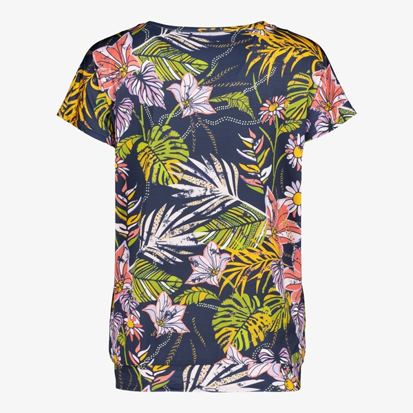 TwoDay dames T-shirt zwart met bloemenprint
