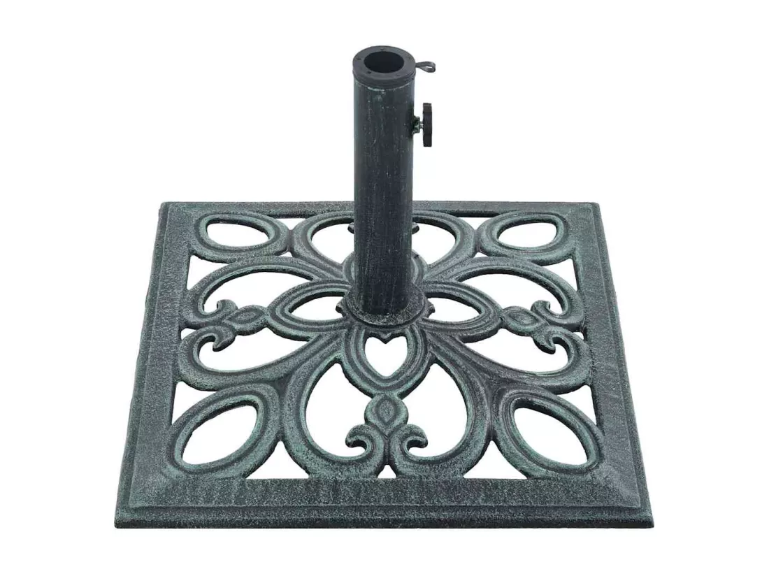 Socle de parasol vert 12 kg 49 cm fonte