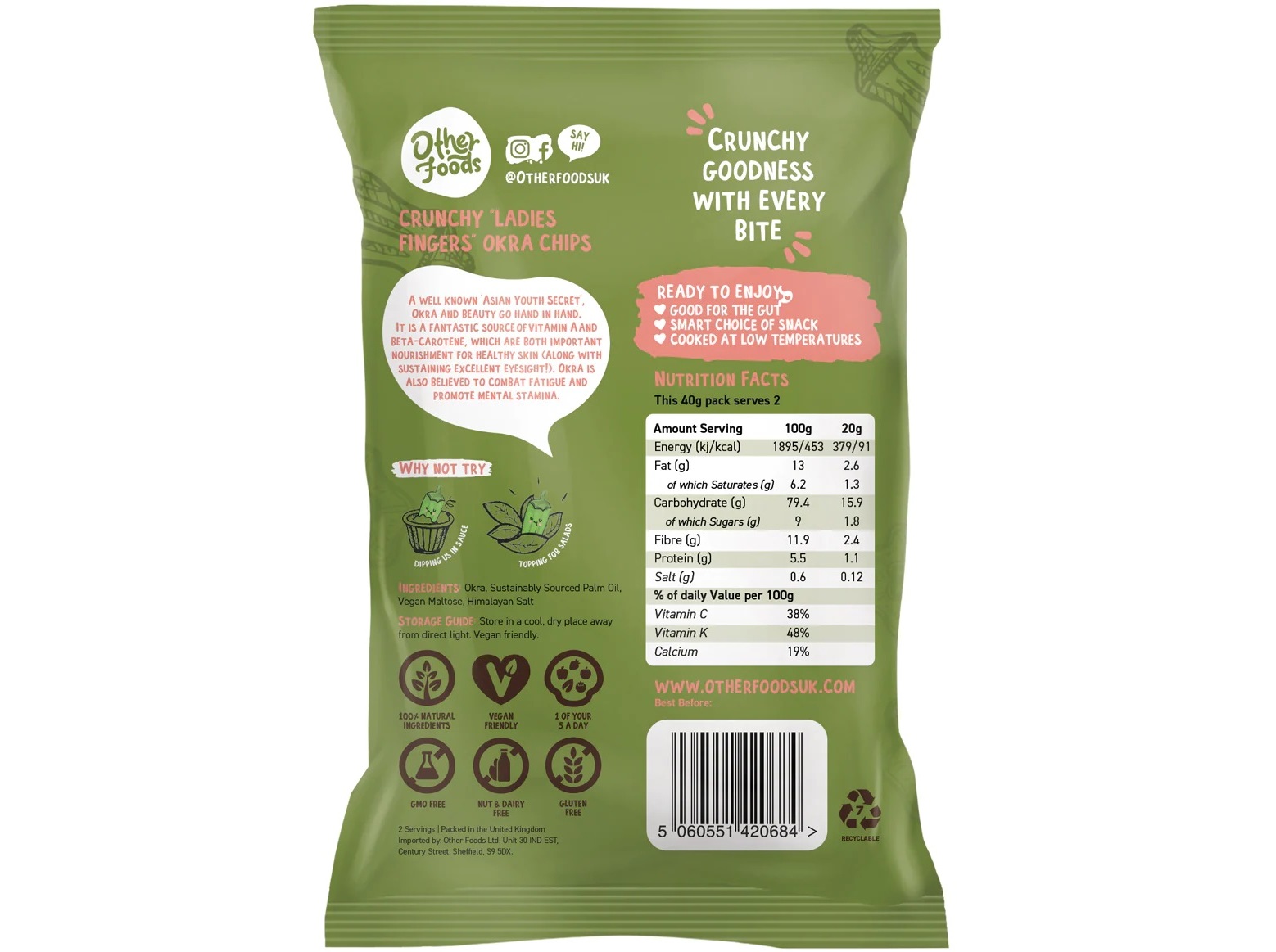 SNACK OTHER FOODS QUIABOS CROCANTES 40G