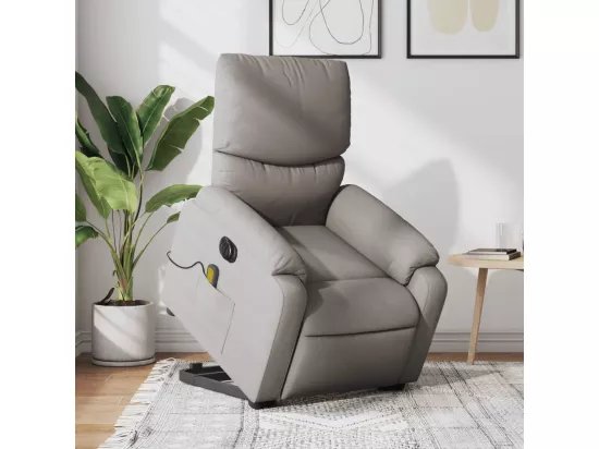 Fauteuil inclinable massant électrique Taupe Tissu