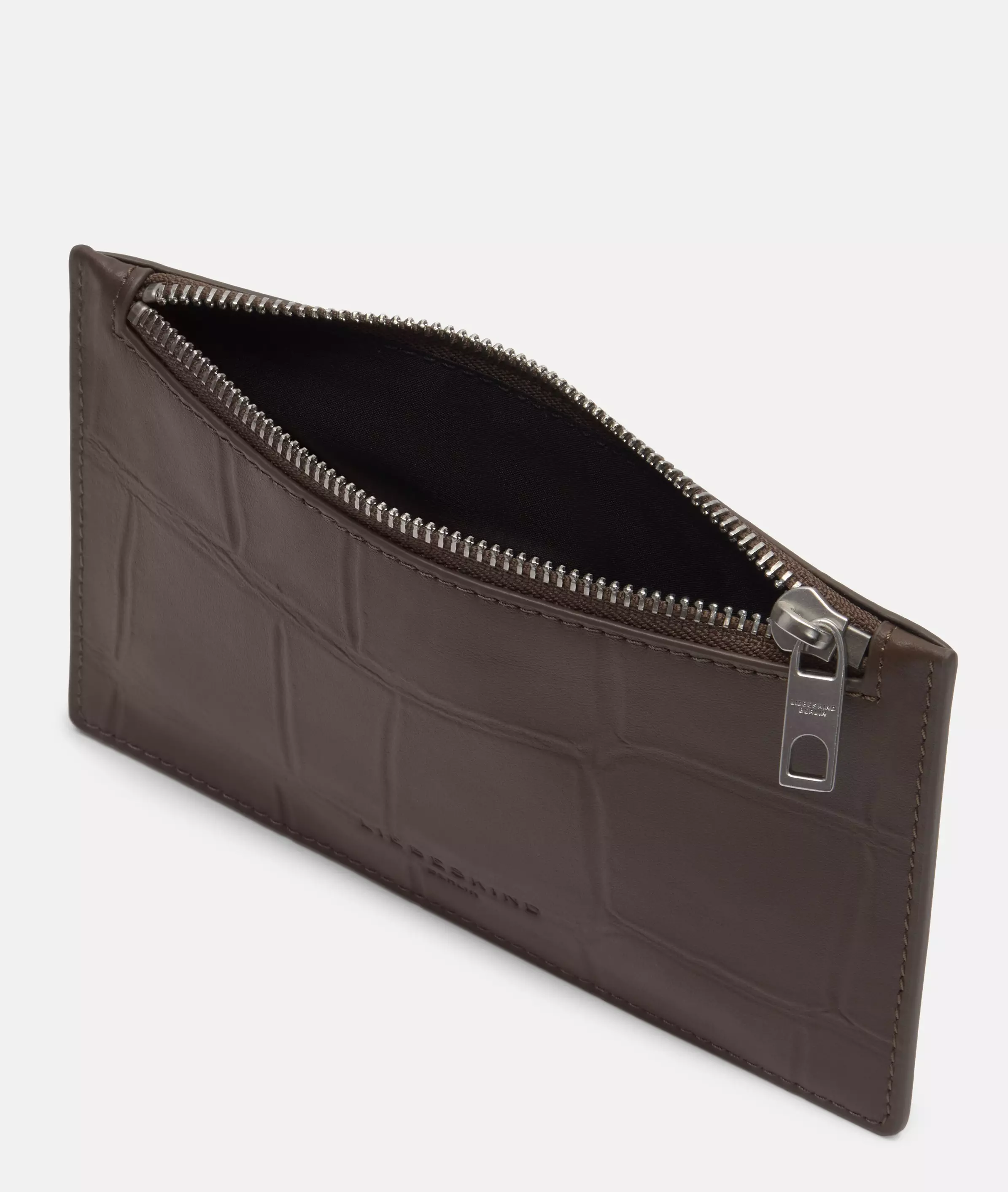 Croc Kiwi Pouch Leather pouch with crocodile embossing