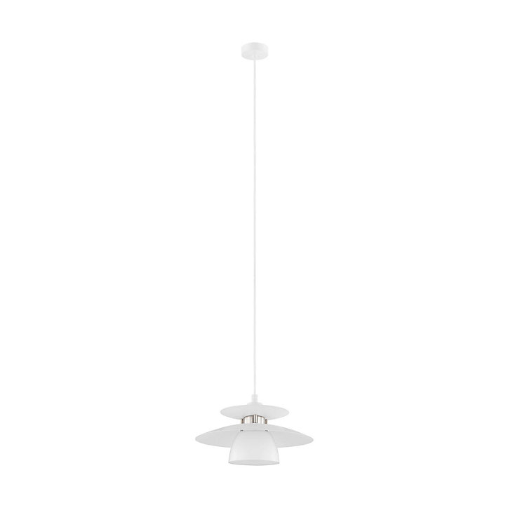 Suspension Brenda E27 40W IP20 acier blanc Eglo L.150 x ⌀32 cm