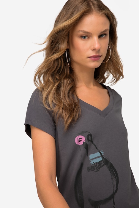 T-Shirt, Möwe, V-Ausschnitt, Halbarm