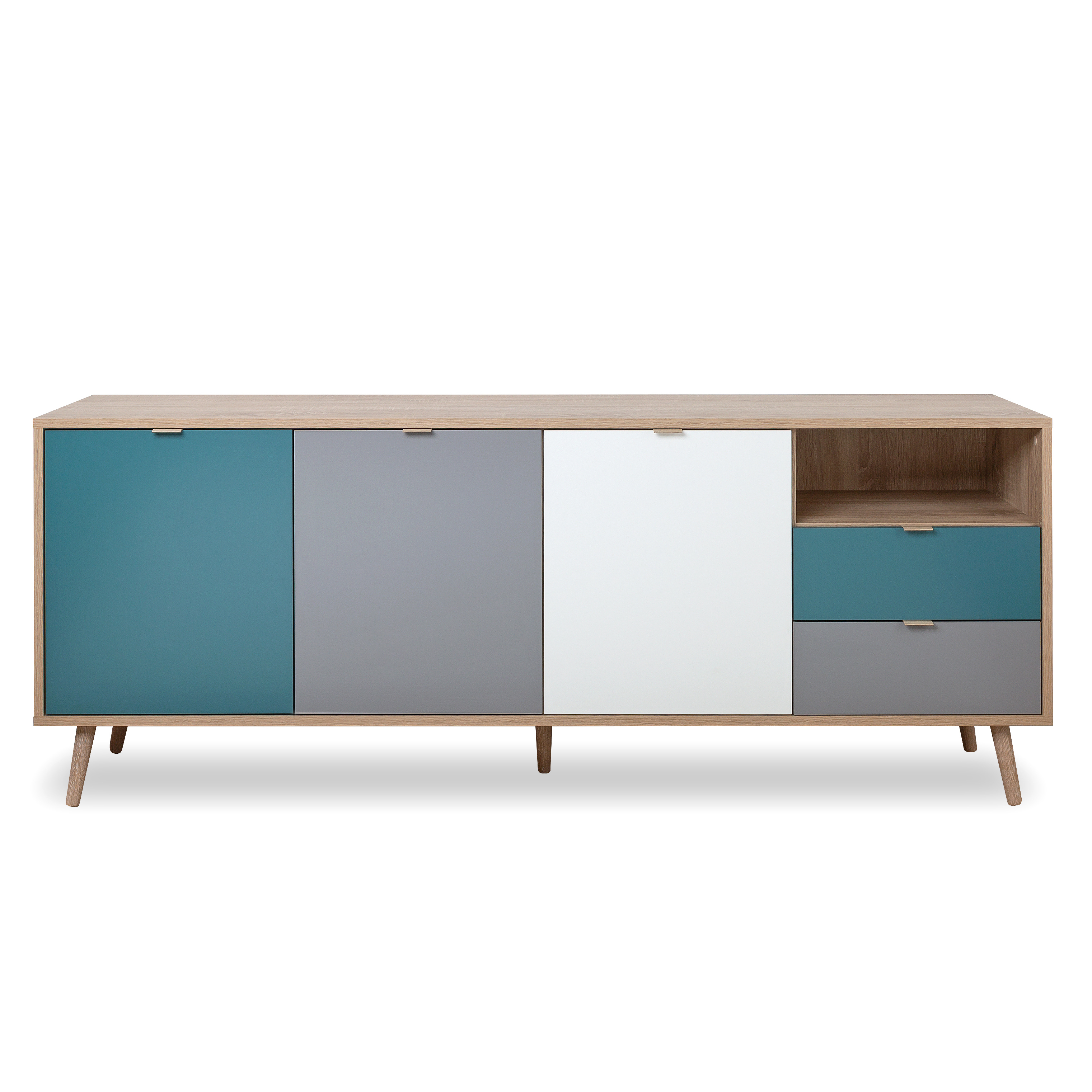 Sideboard CUBA - Sonoma Eiche - tricolor - 180 cm breit