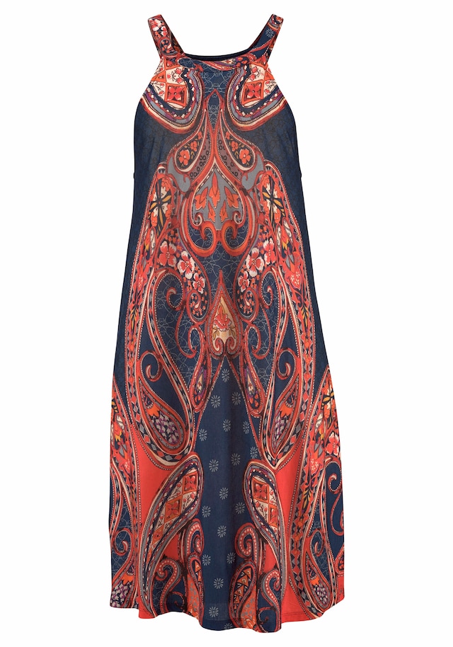 LASCANA Jerseykleid mit Alloverprint, lockeres Sommerkleid, Minikleid, Strandkleid