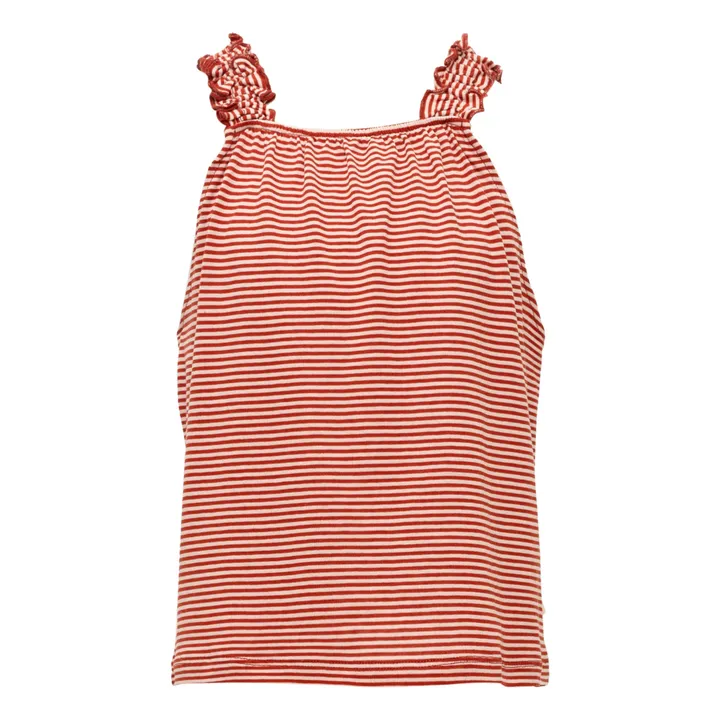 Minimalisma T-Shirt Rayé en Soie Hello | Rouge
