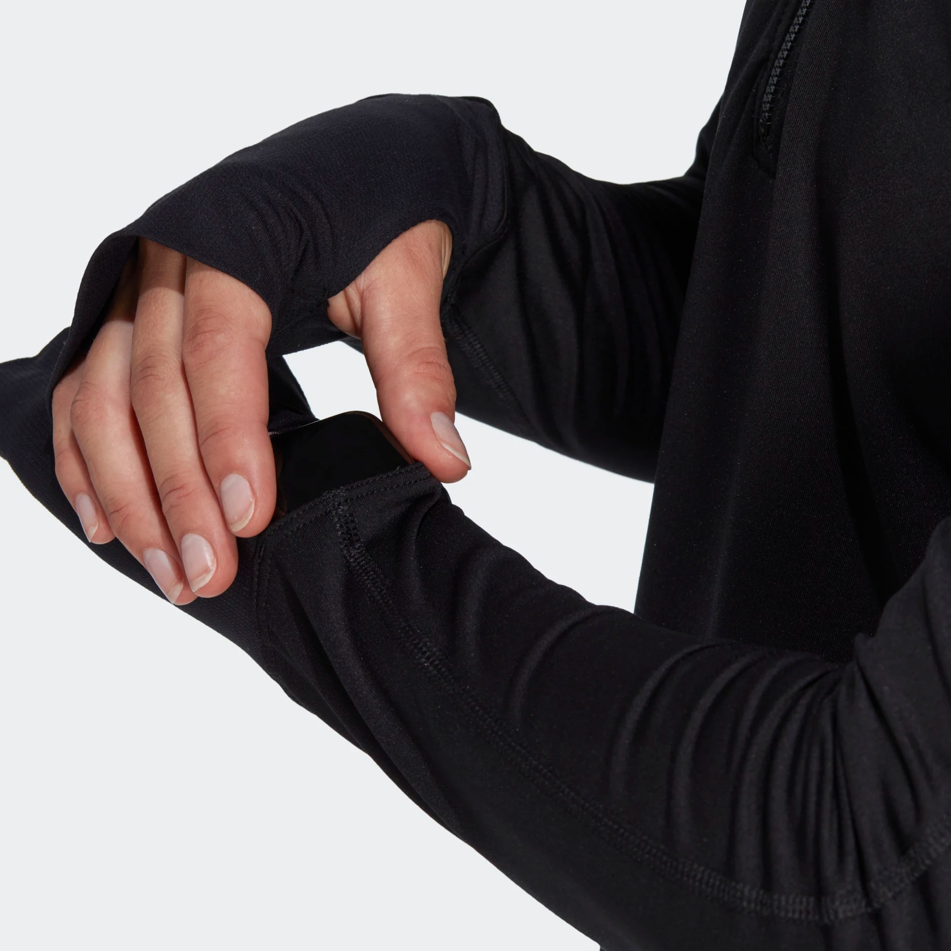 Fast Running 1/2-Zip LS Top Dame Black